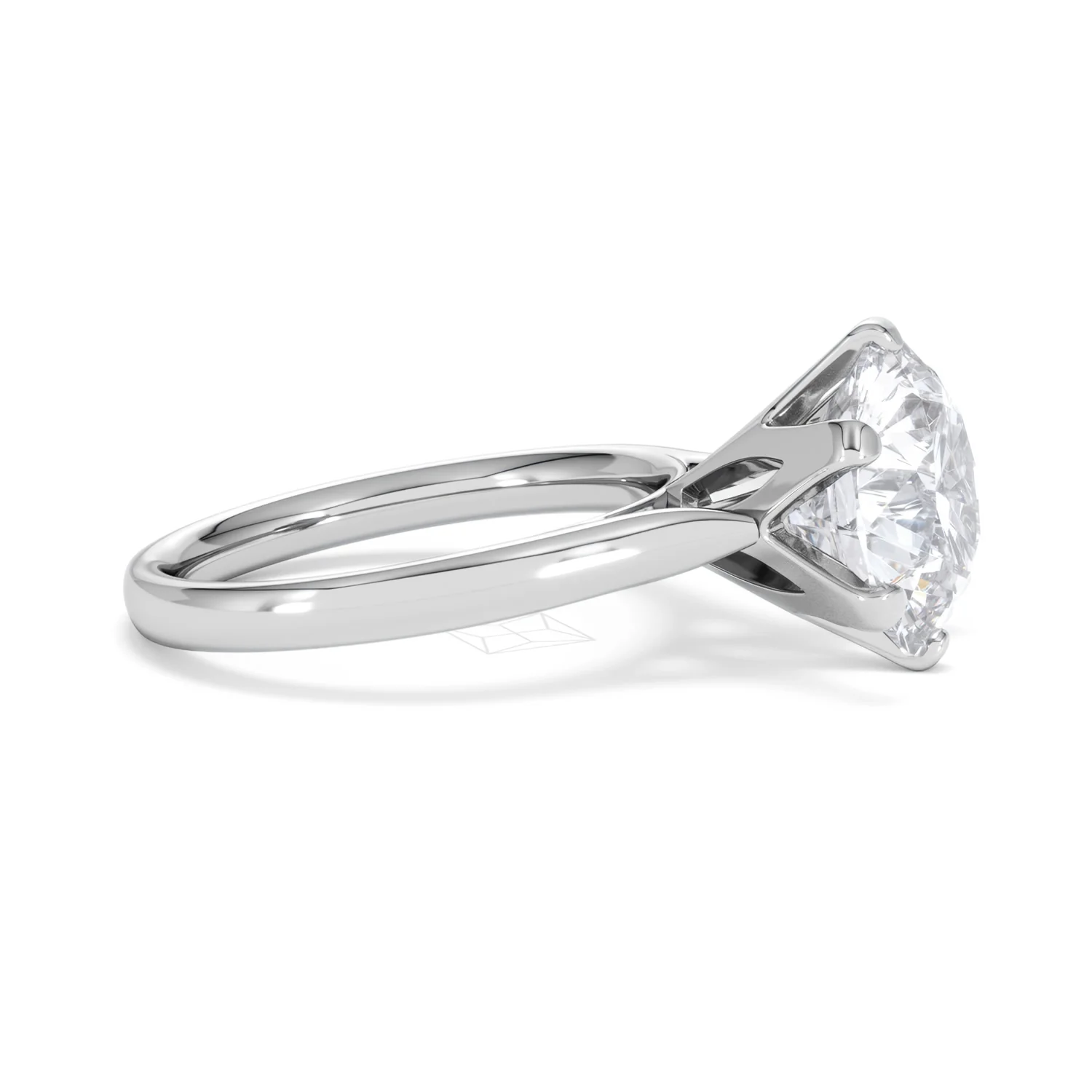 Low Set Chloe 5.00ct Lab Diamond Round Cut Engagement Ring in Platinum G/VS1 - Image 25