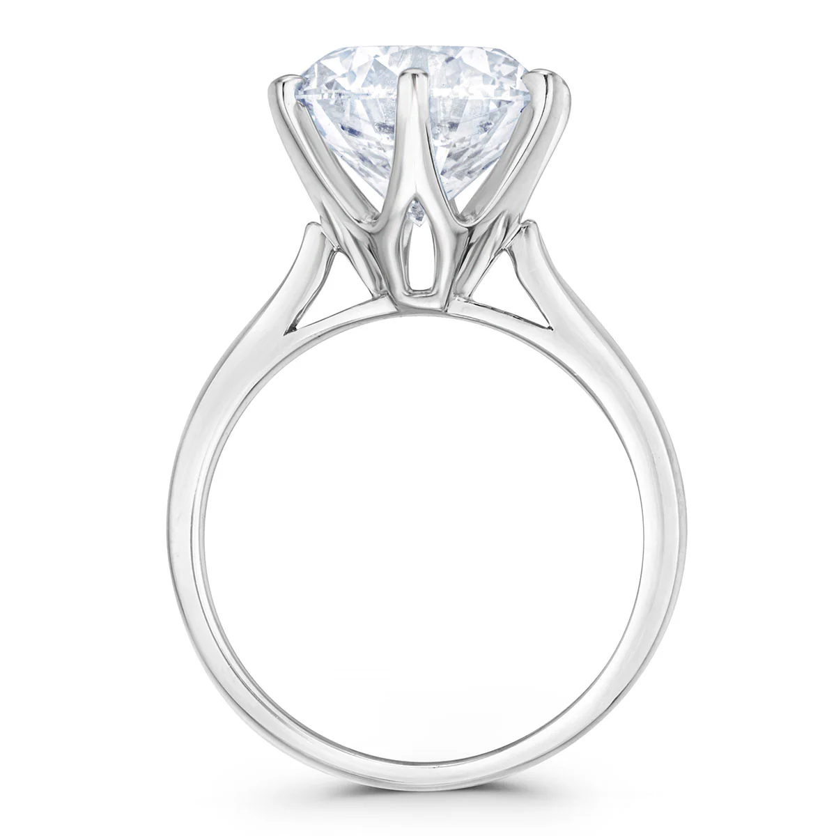 Low Set Chloe 5.00ct Lab Diamond Round Cut Engagement Ring in Platinum G/VS1 - Image 3