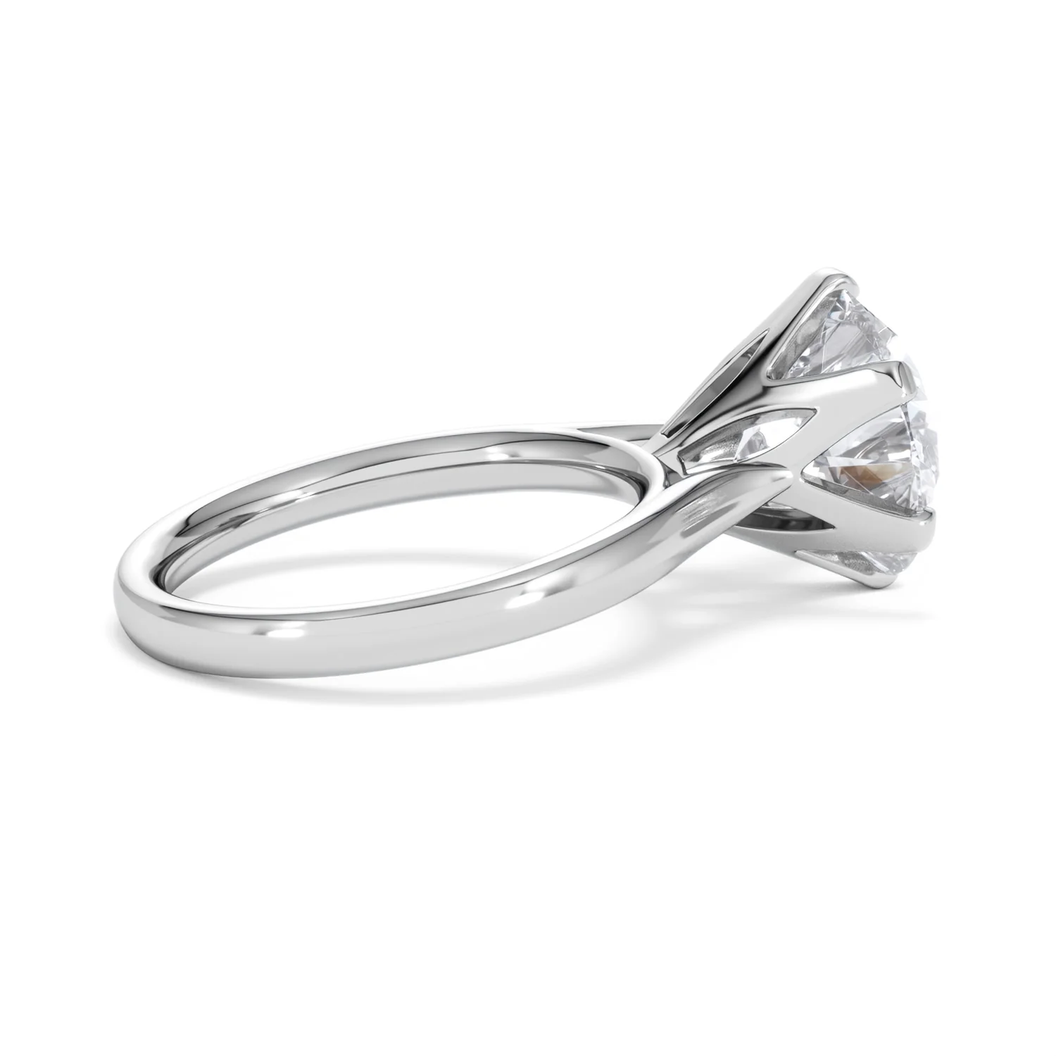 Low Set Chloe 5.00ct Lab Diamond Round Cut Engagement Ring in Platinum G/VS1 - Image 33