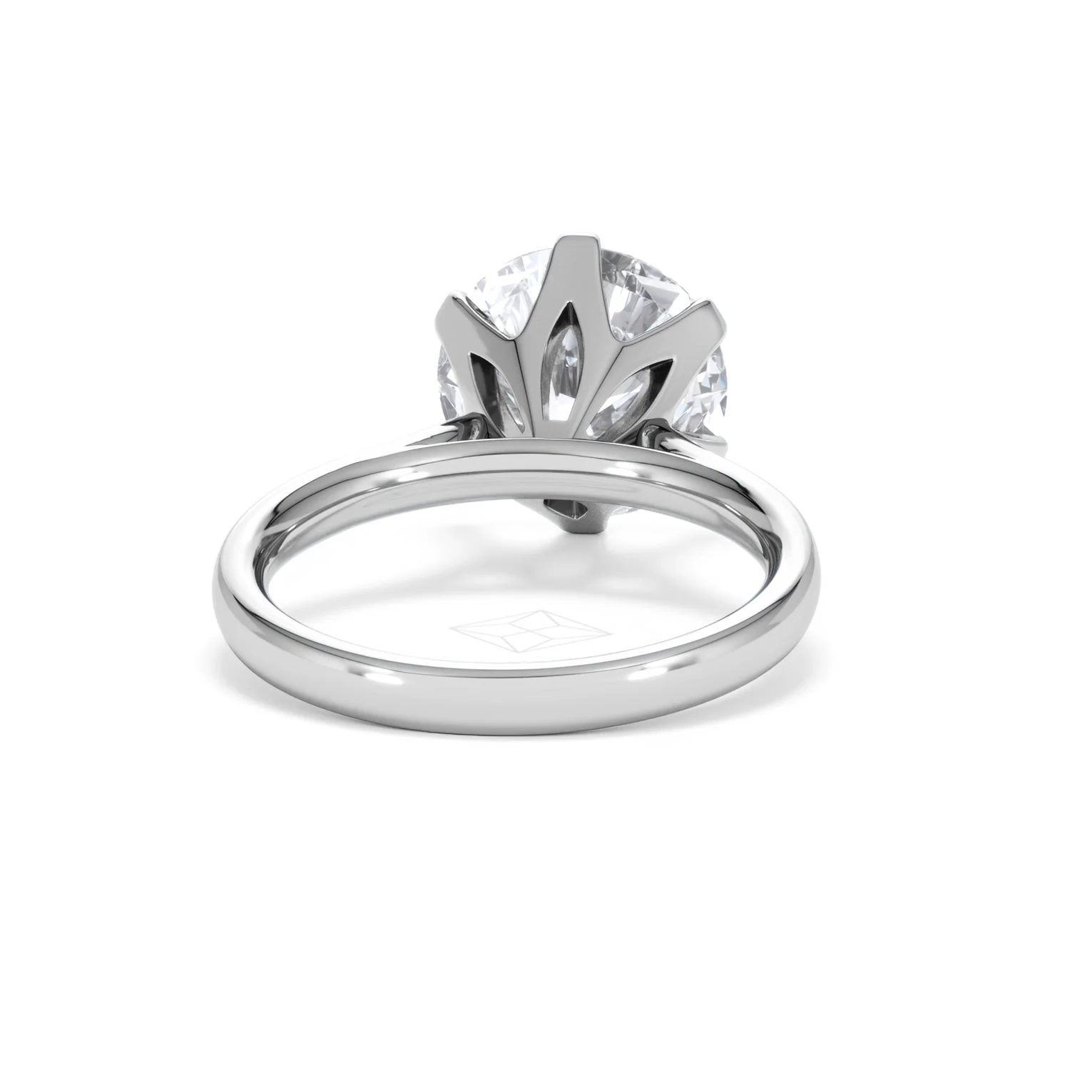 Low Set Chloe 5.00ct Lab Diamond Round Cut Engagement Ring in Platinum G/VS1 - Image 47