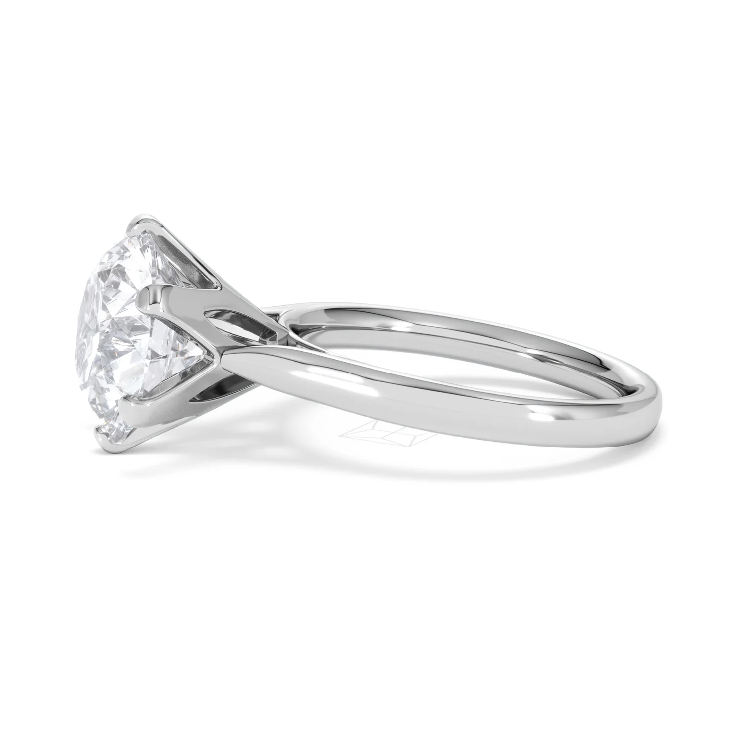 Low Set Chloe 5.00ct Lab Diamond Round Cut Engagement Ring in Platinum G/VS1 - Image 72
