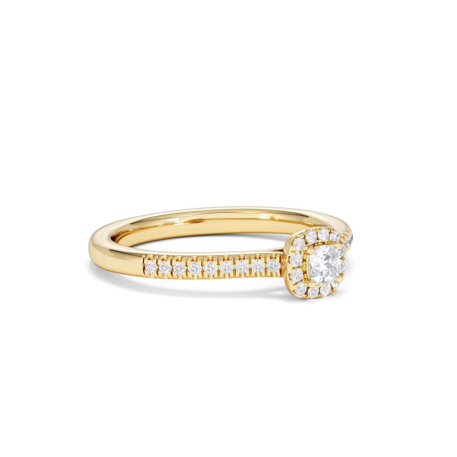 Lumia Cushion Cut Lab Diamond Halo Ring 0.33ct F/VS in 18K Gold Vermeil - Image 18