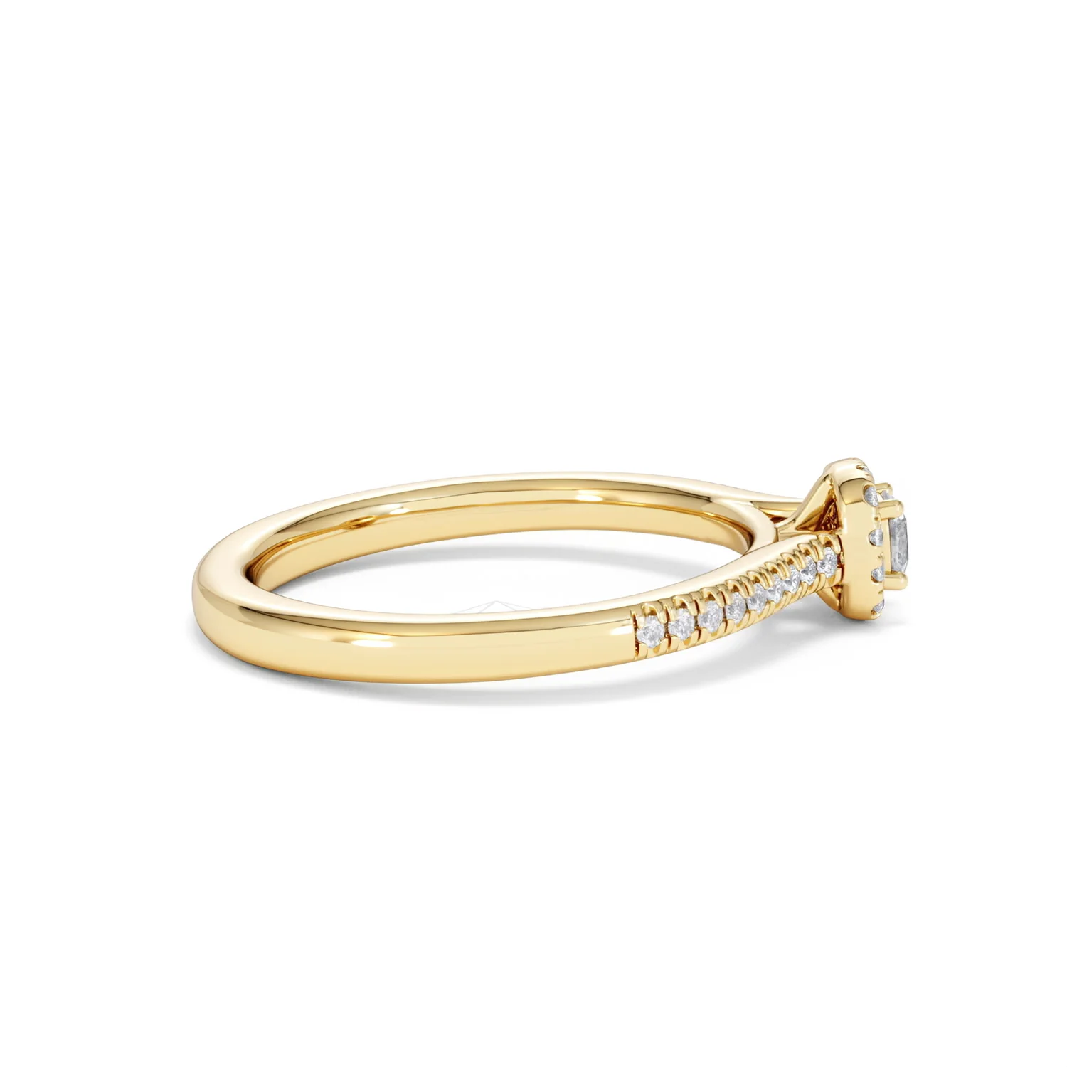 Lumia Cushion Cut Lab Diamond Halo Ring 0.33ct F/VS in 18K Gold Vermeil - Image 31