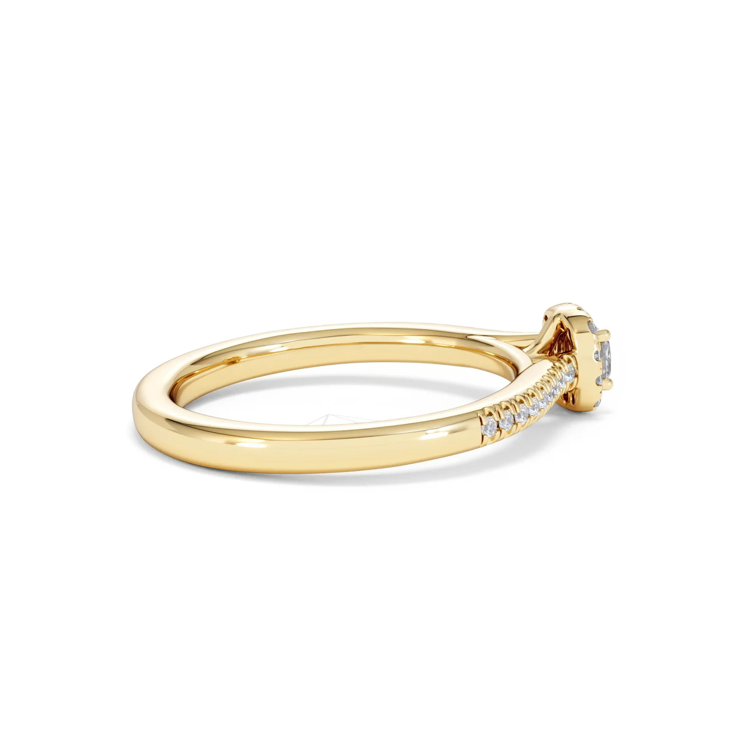 Lumia Cushion Cut Lab Diamond Halo Ring 0.33ct F/VS in 18K Gold Vermeil - Image 34