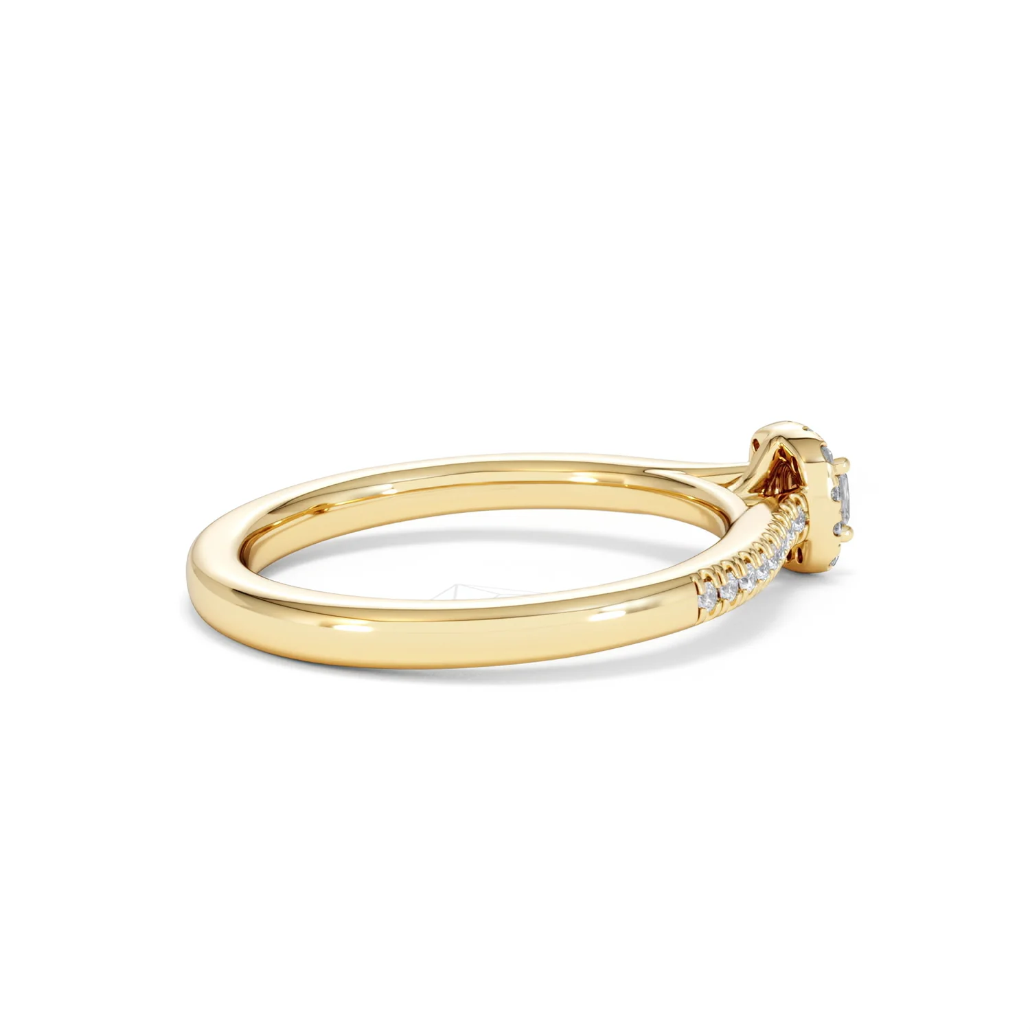Lumia Cushion Cut Lab Diamond Halo Ring 0.33ct F/VS in 18K Gold Vermeil - Image 35
