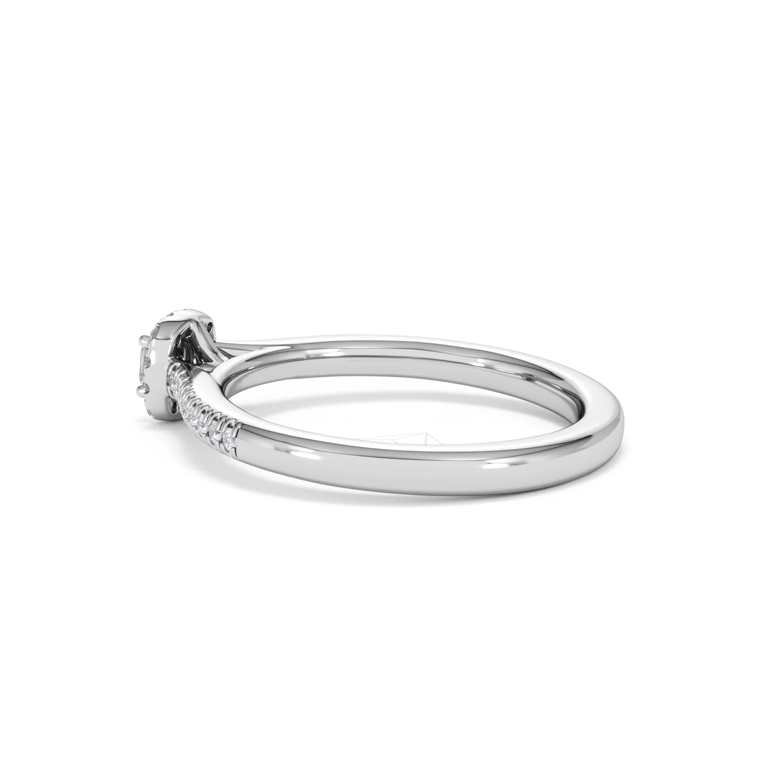 Lumia Cushion Cut Lab Diamond Halo Ring 0.33ct F/VS in 925 Silver - Image 64