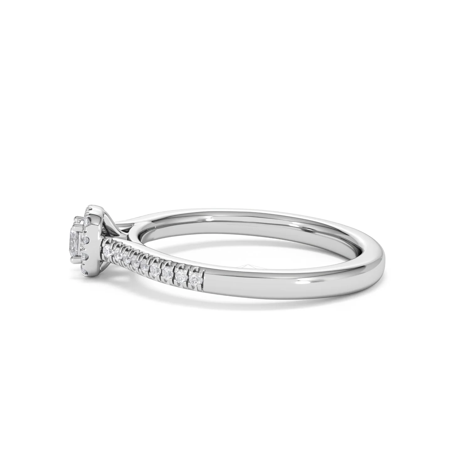 Lumia Cushion Cut Lab Diamond Halo Ring 0.33ct F/VS in 925 Silver - Image 70