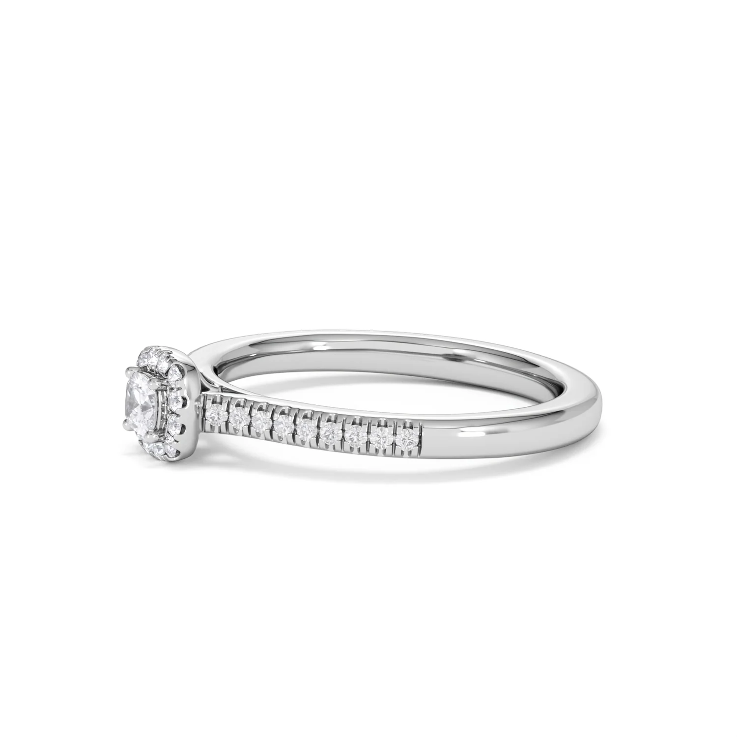Lumia Cushion Cut Lab Diamond Halo Ring 0.33ct F/VS in 925 Silver - Image 76