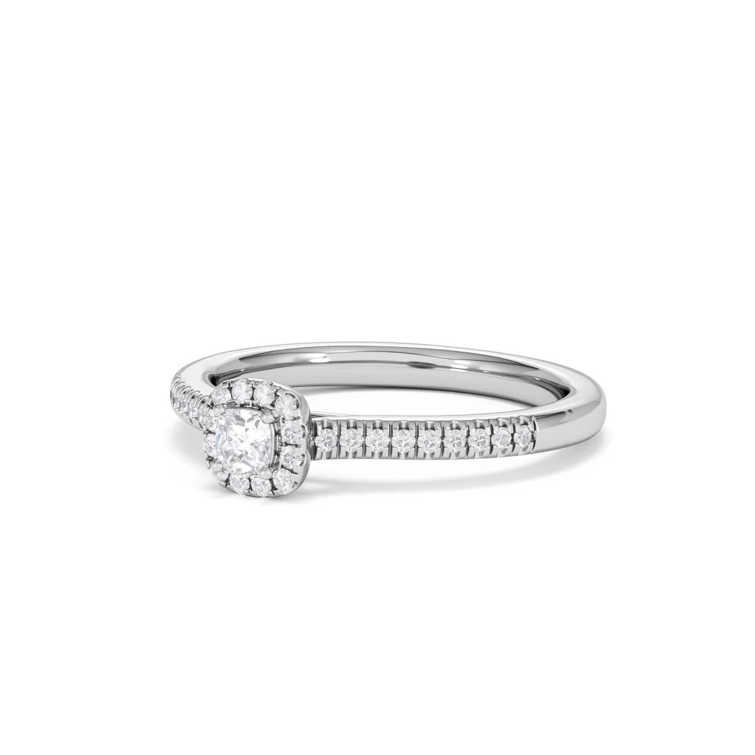 Lumia Cushion Cut Lab Diamond Halo Ring 0.33ct F/VS in 925 Silver - Image 83