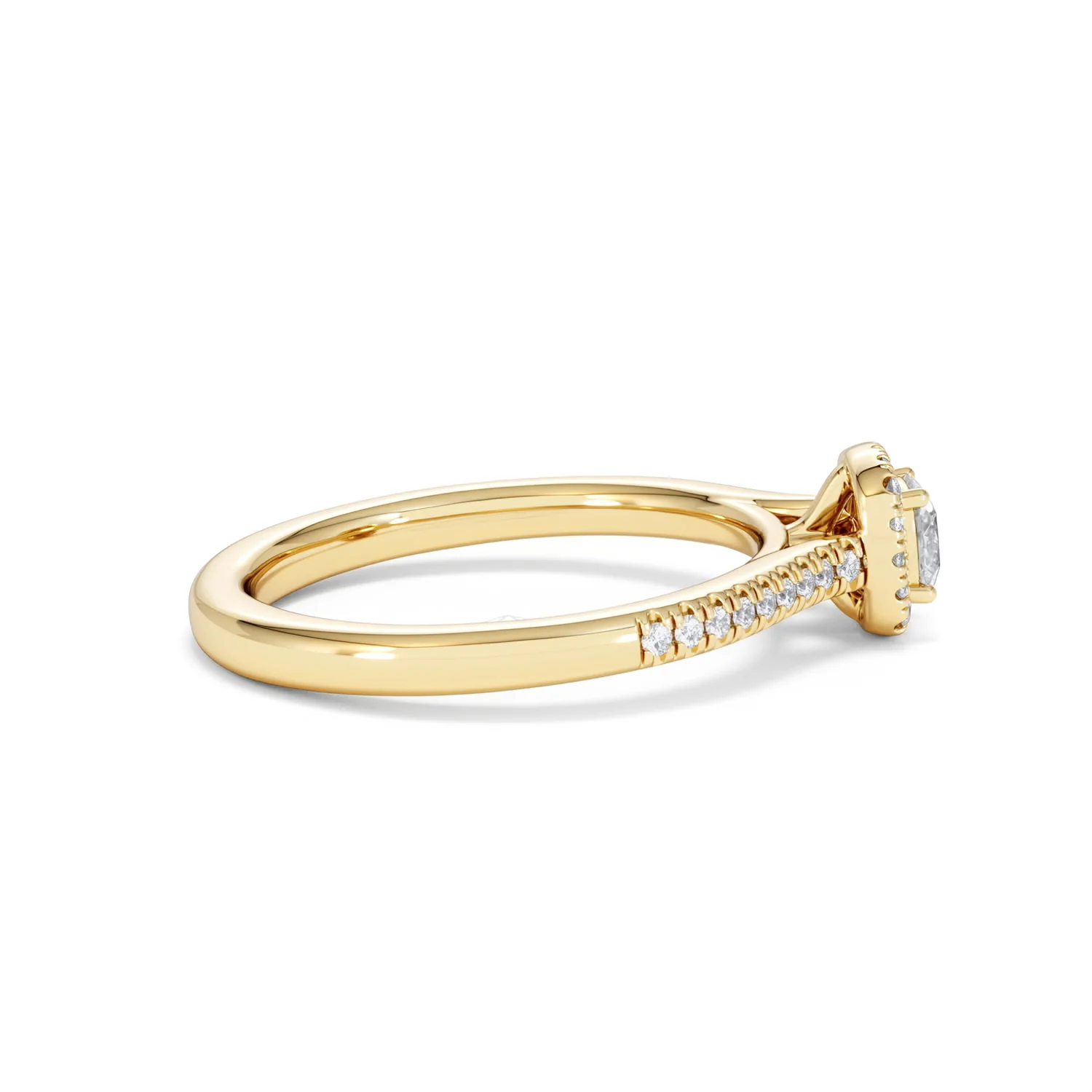 Lumia Cushion Cut Lab Diamond Halo Ring 0.50ct F/VS in 18K Gold Vermeil - Image 29
