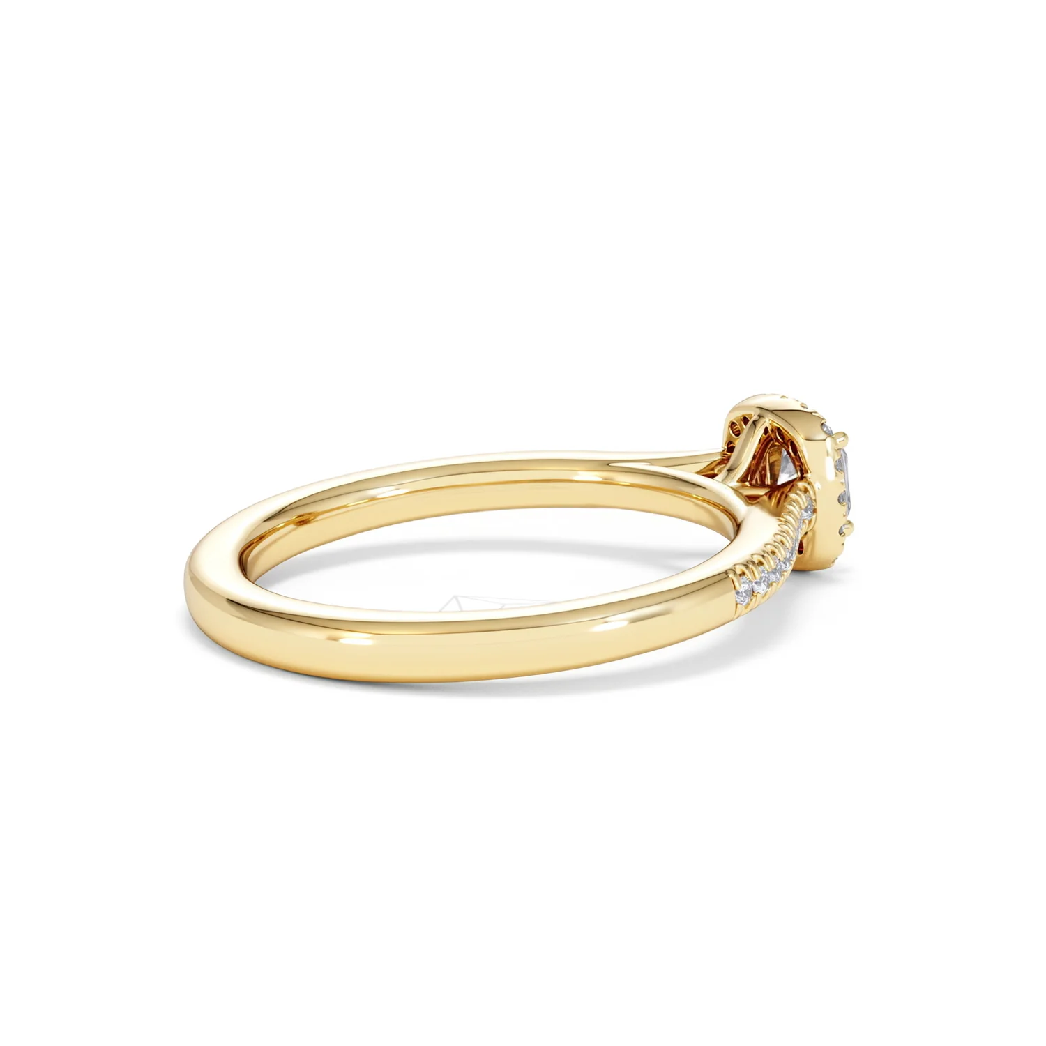 Lumia Cushion Cut Lab Diamond Halo Ring 0.50ct F/VS in 18K Gold Vermeil - Image 35