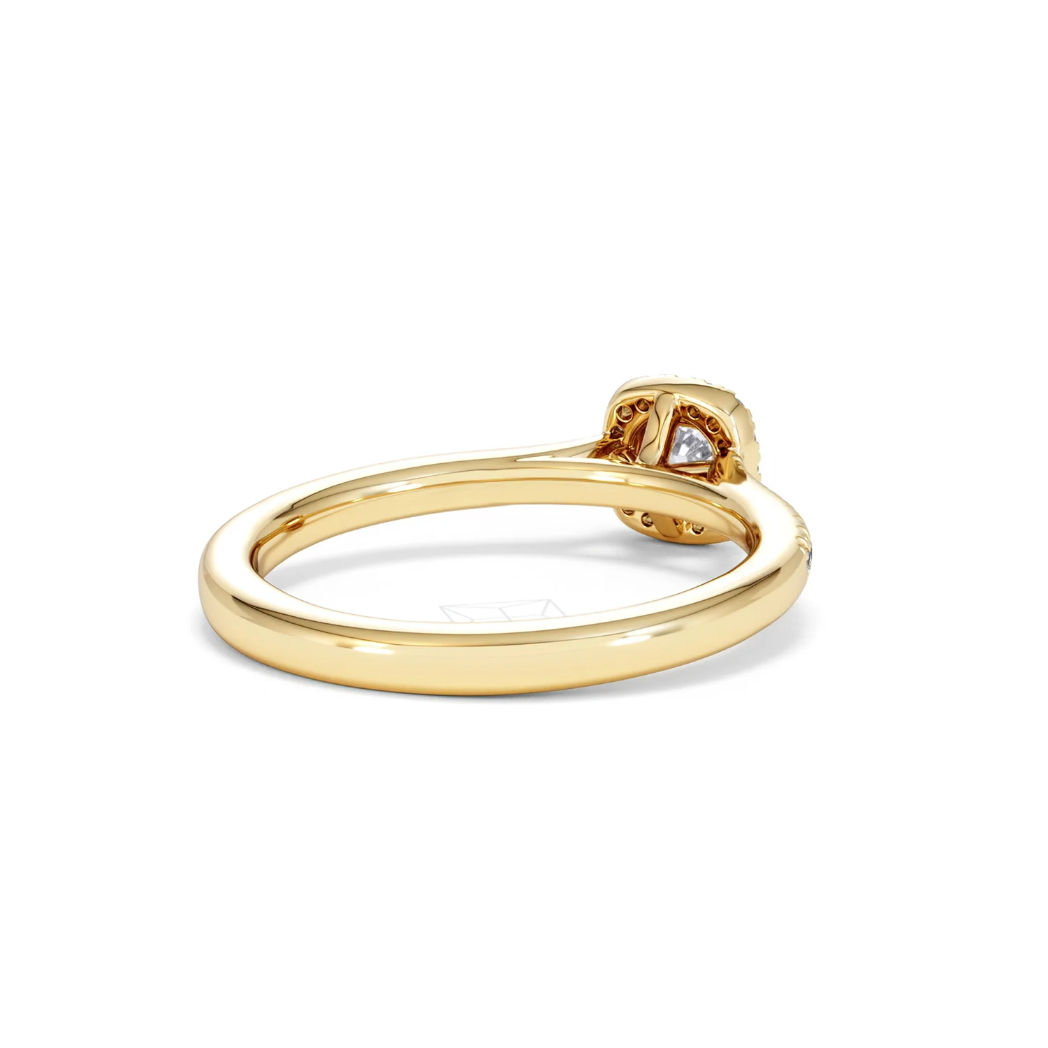 Lumia Cushion Cut Lab Diamond Halo Ring 0.50ct F/VS in 18K Gold Vermeil - Image 41