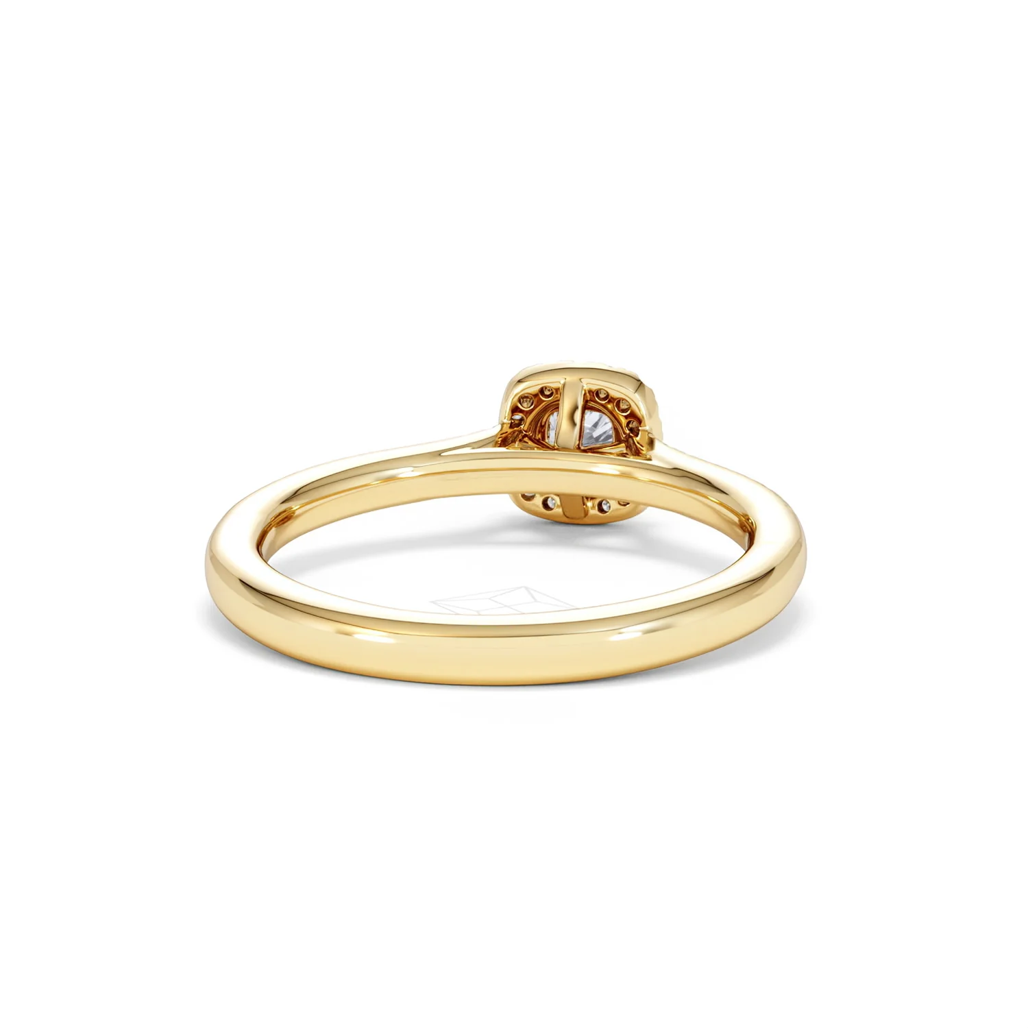 Lumia Cushion Cut Lab Diamond Halo Ring 0.50ct F/VS in 18K Gold Vermeil - Image 45