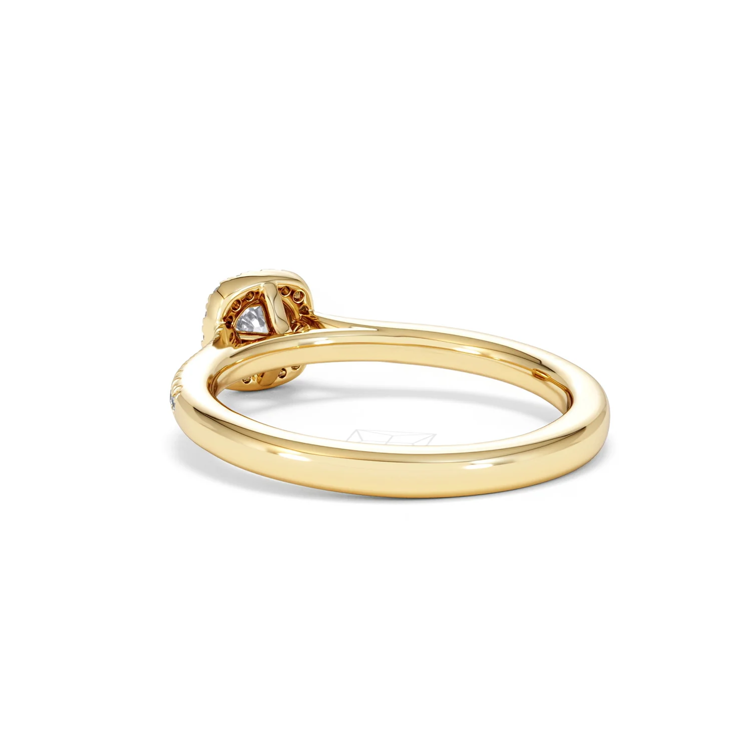 Lumia Cushion Cut Lab Diamond Halo Ring 0.50ct F/VS in 18K Gold Vermeil - Image 55