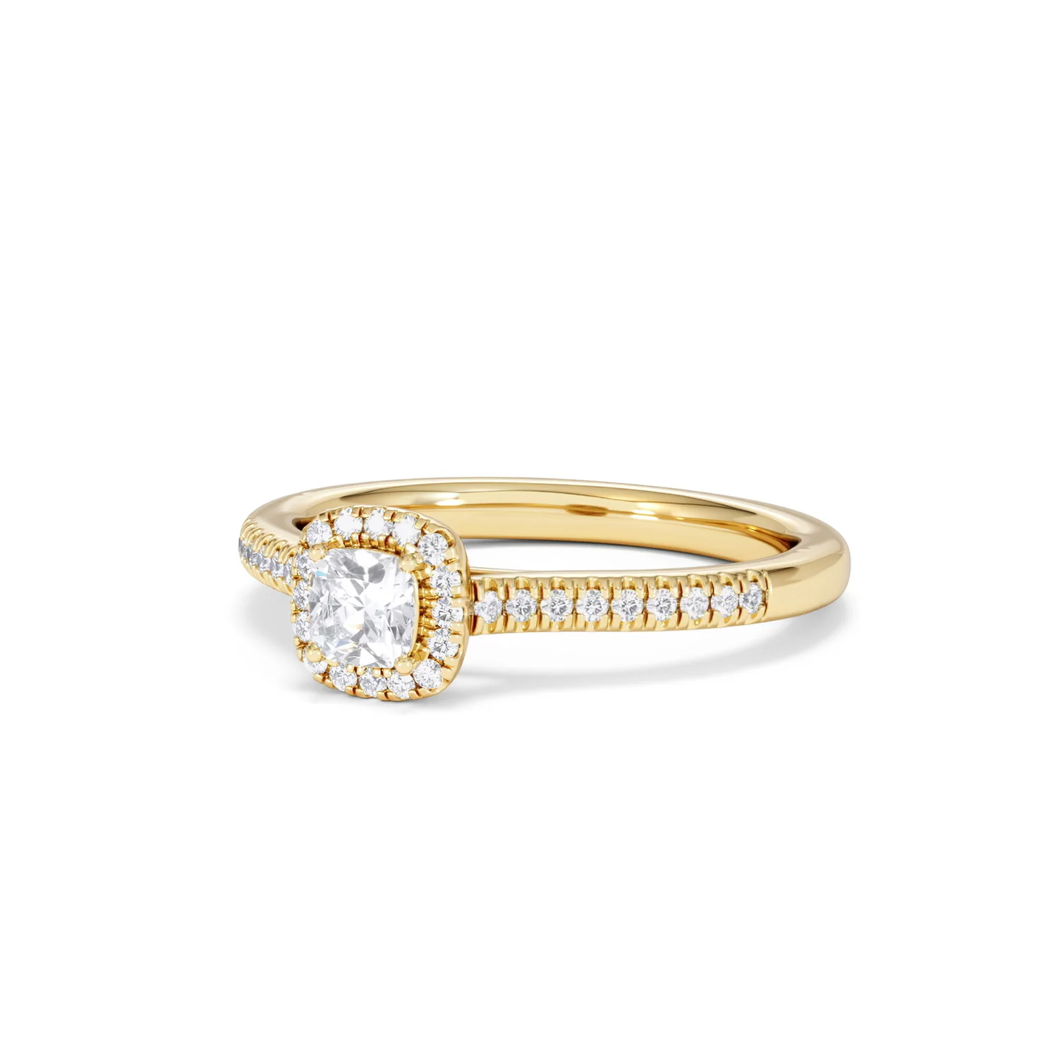 Lumia Cushion Cut Lab Diamond Halo Ring 0.50ct F/VS in 18K Gold Vermeil - Image 82