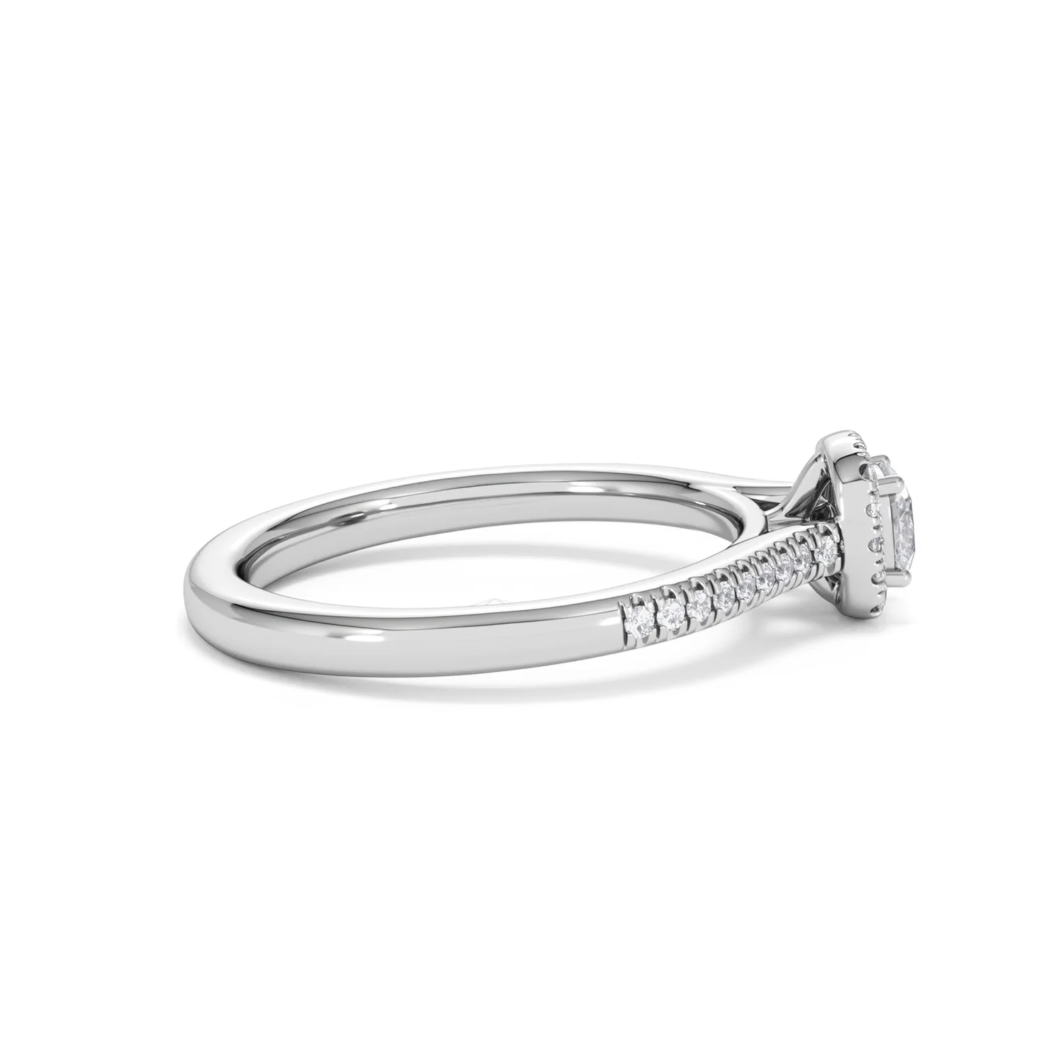 Lumia Cushion Cut Lab Diamond Halo Ring 0.50ct F/VS in 925 Silver - Image 31