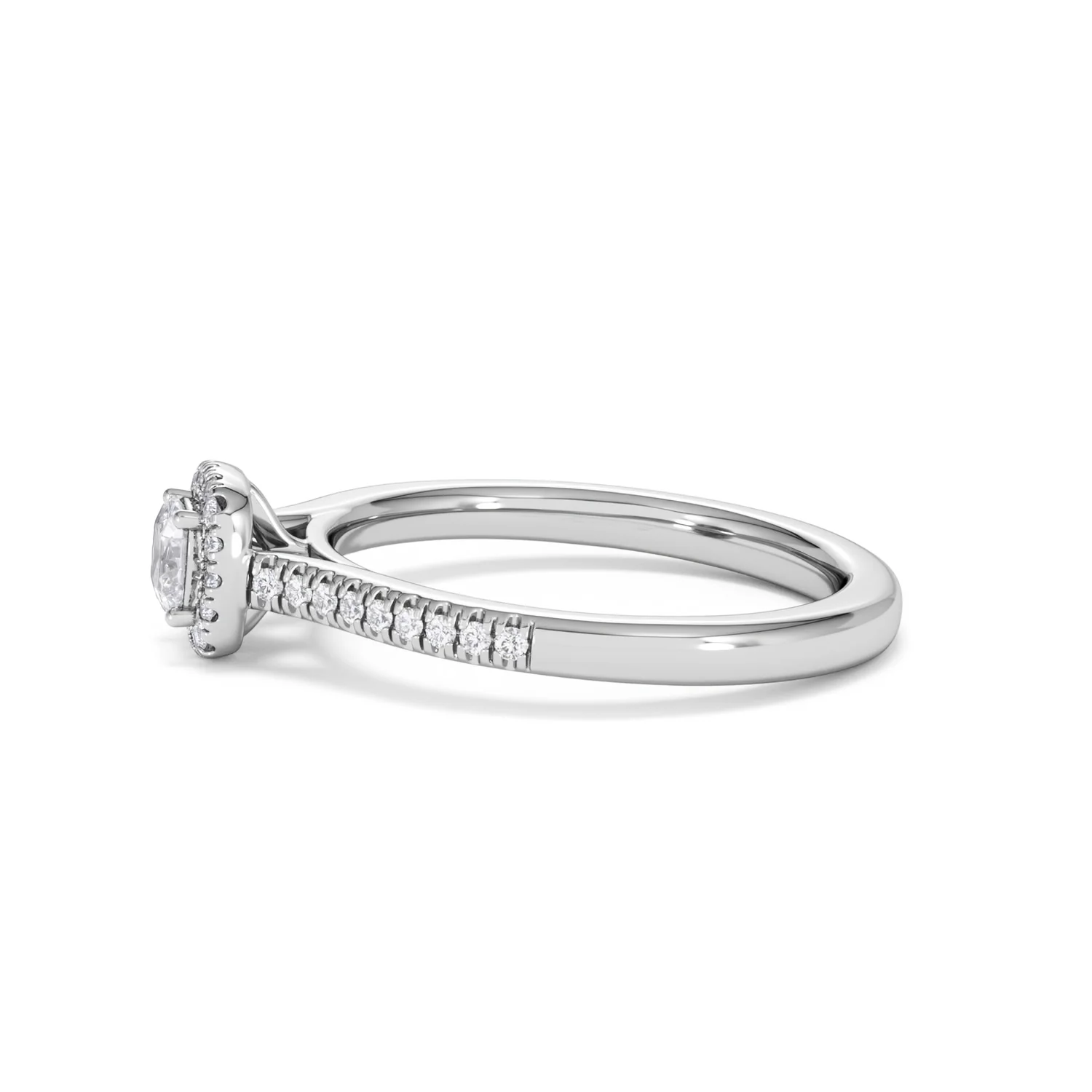 Lumia Cushion Cut Lab Diamond Halo Ring 0.50ct F/VS in 925 Silver - Image 72