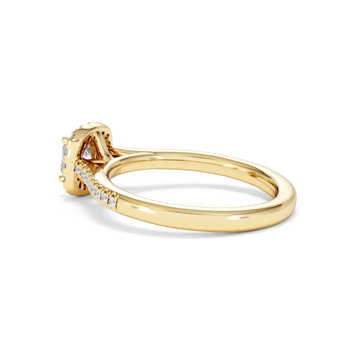 Lumia Cushion Cut Lab Diamond Halo Ring 0.70ct F/VS in 9K Gold - Image 63