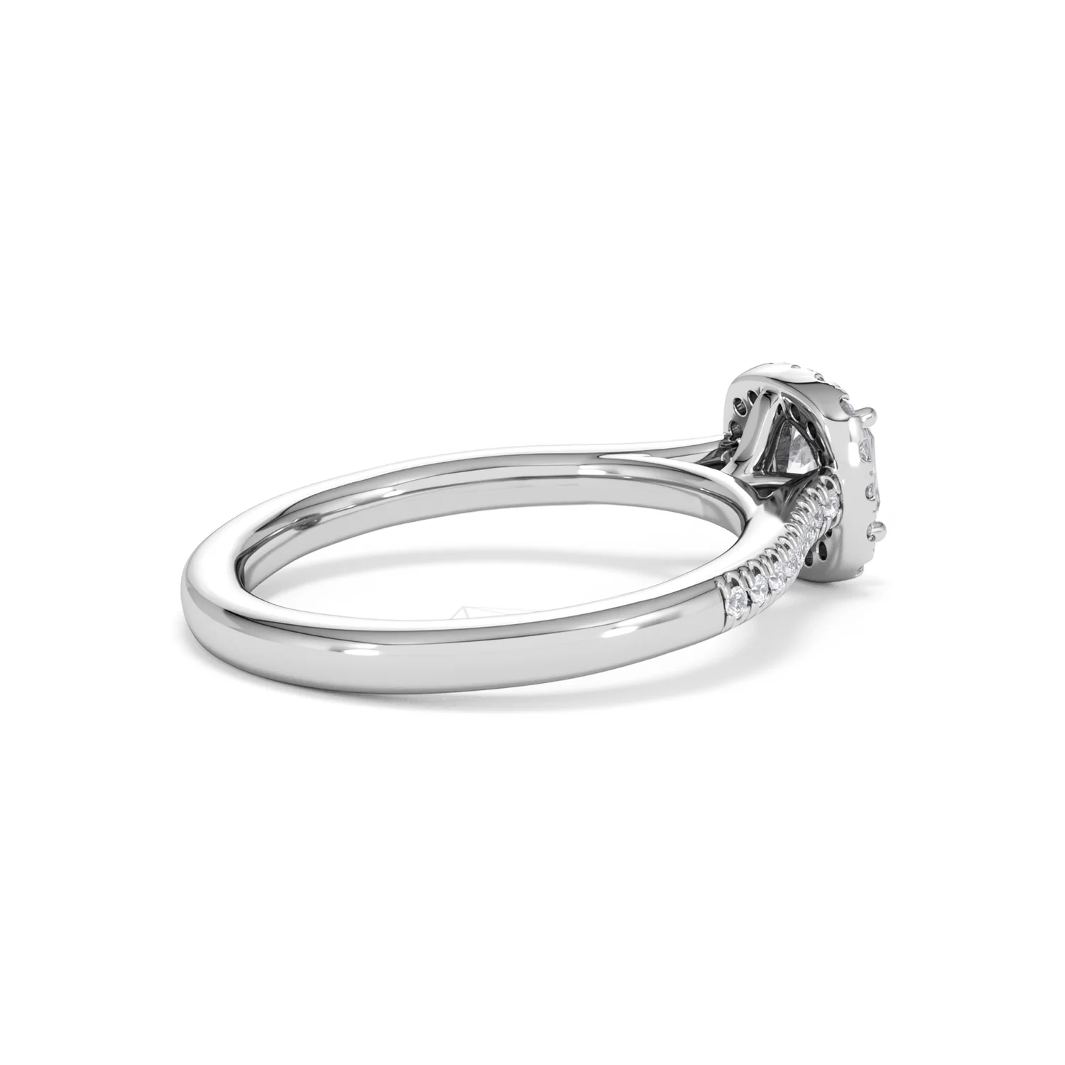 Lumia Cushion Cut Lab Diamond Halo Ring 0.70ct F/VS in 9K White Gold - Image 37