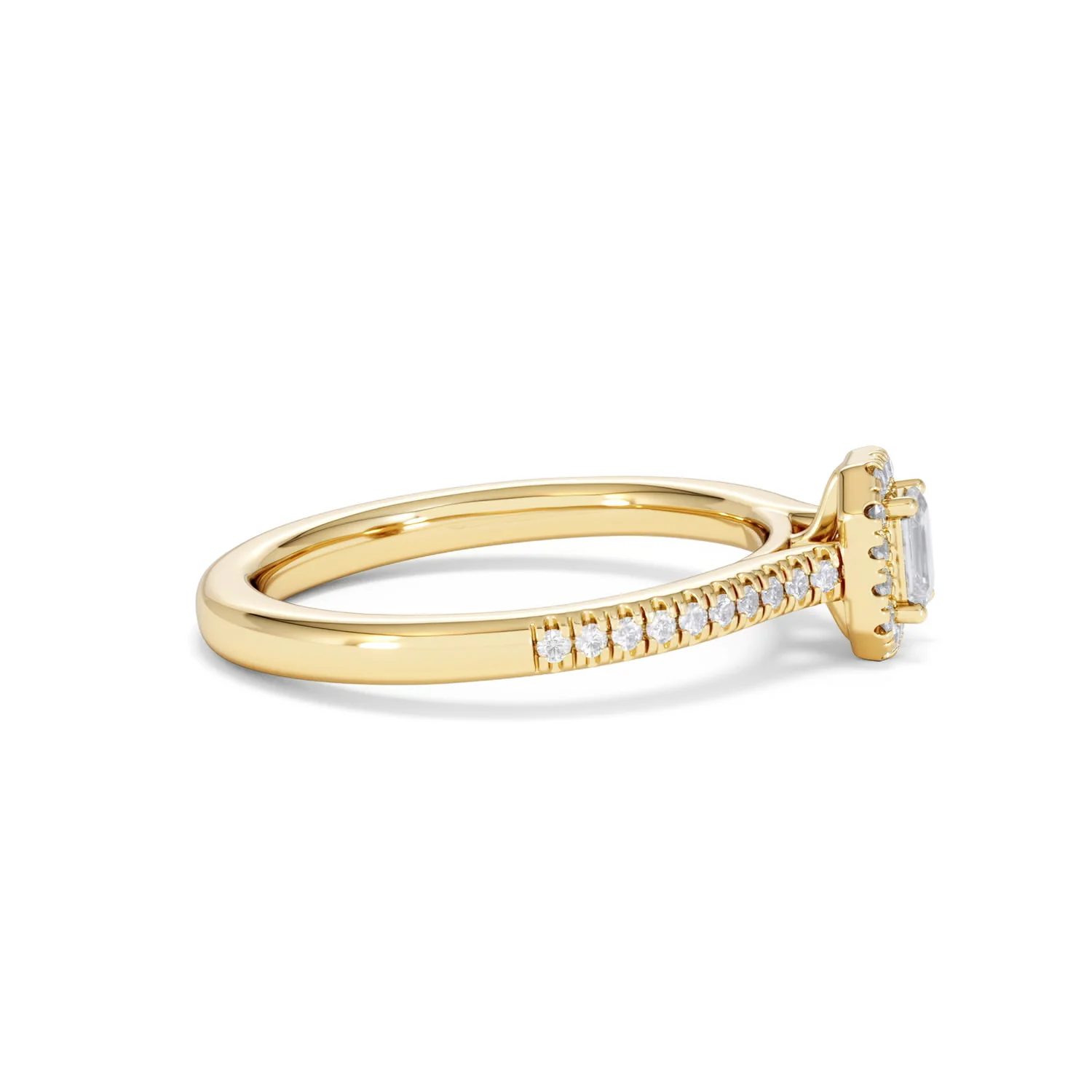 Lumia Emerald Cut Lab Diamond Halo Ring 0.33ct F/VS in 18K Gold Vermeil - Image 28