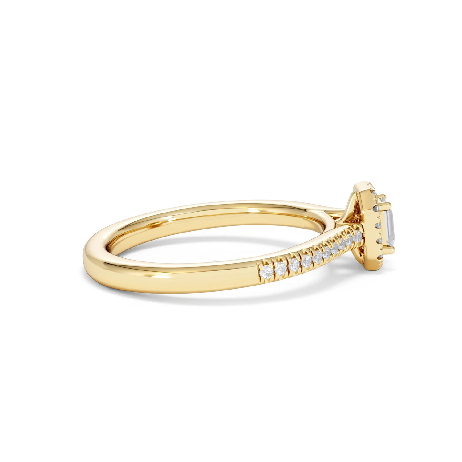 Lumia Emerald Cut Lab Diamond Halo Ring 0.33ct F/VS in 18K Gold Vermeil - Image 31