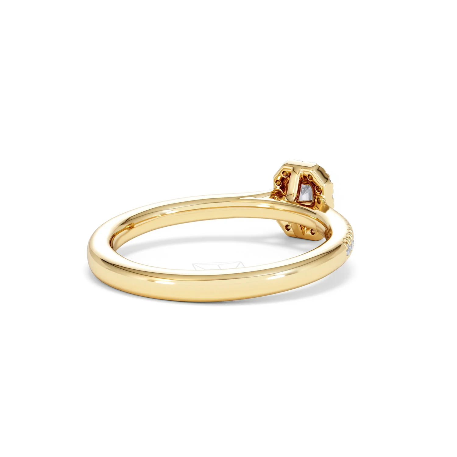 Lumia Emerald Cut Lab Diamond Halo Ring 0.33ct F/VS in 18K Gold Vermeil - Image 42