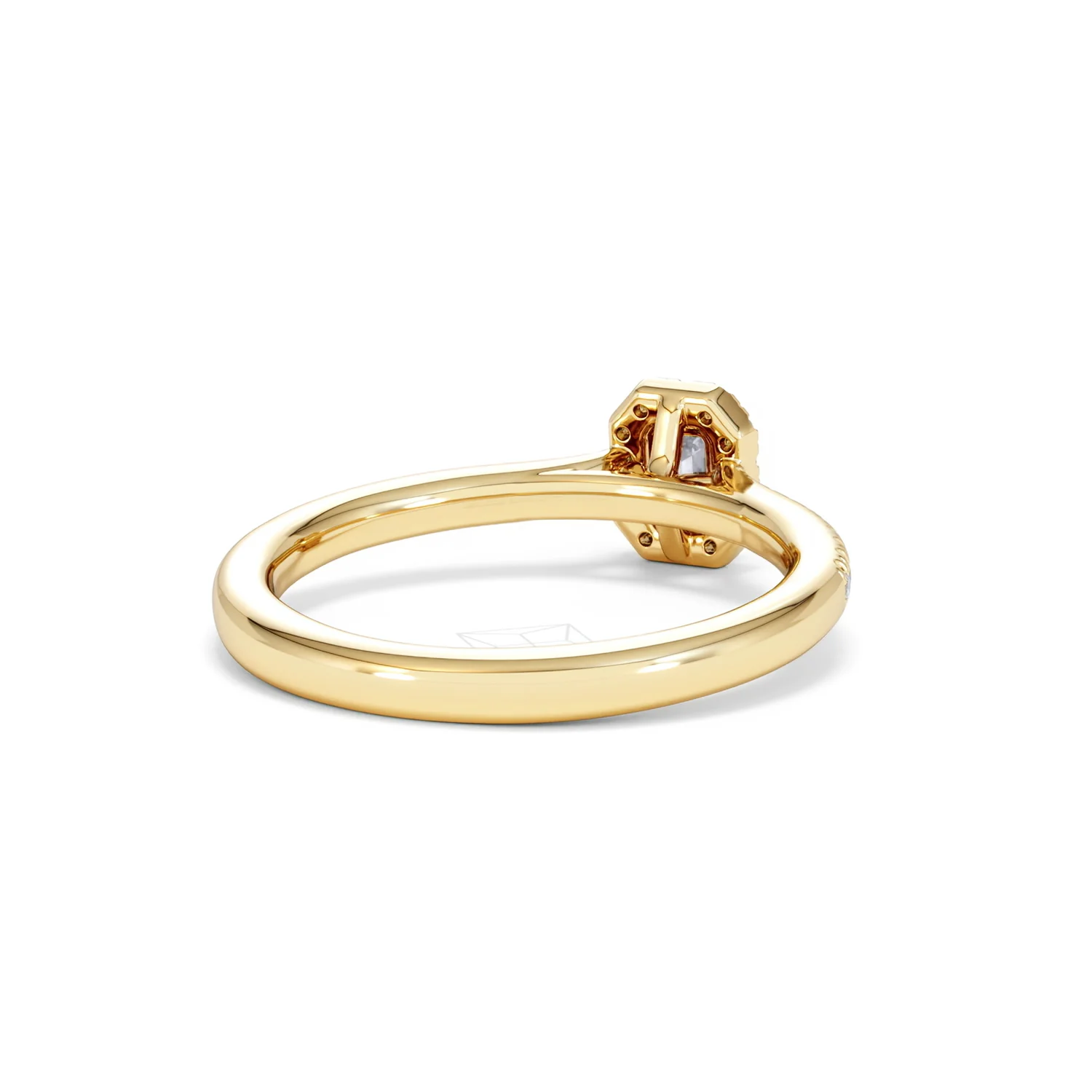 Lumia Emerald Cut Lab Diamond Halo Ring 0.33ct F/VS in 18K Gold Vermeil - Image 44