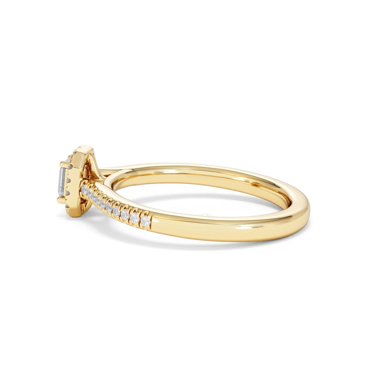 Lumia Emerald Cut Lab Diamond Halo Ring 0.33ct F/VS in 18K Gold Vermeil - Image 67