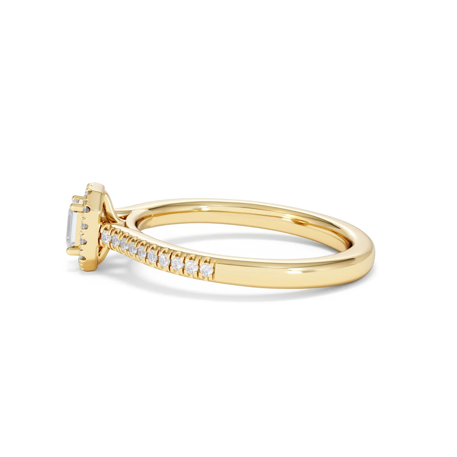 Lumia Emerald Cut Lab Diamond Halo Ring 0.33ct F/VS in 18K Gold Vermeil - Image 70