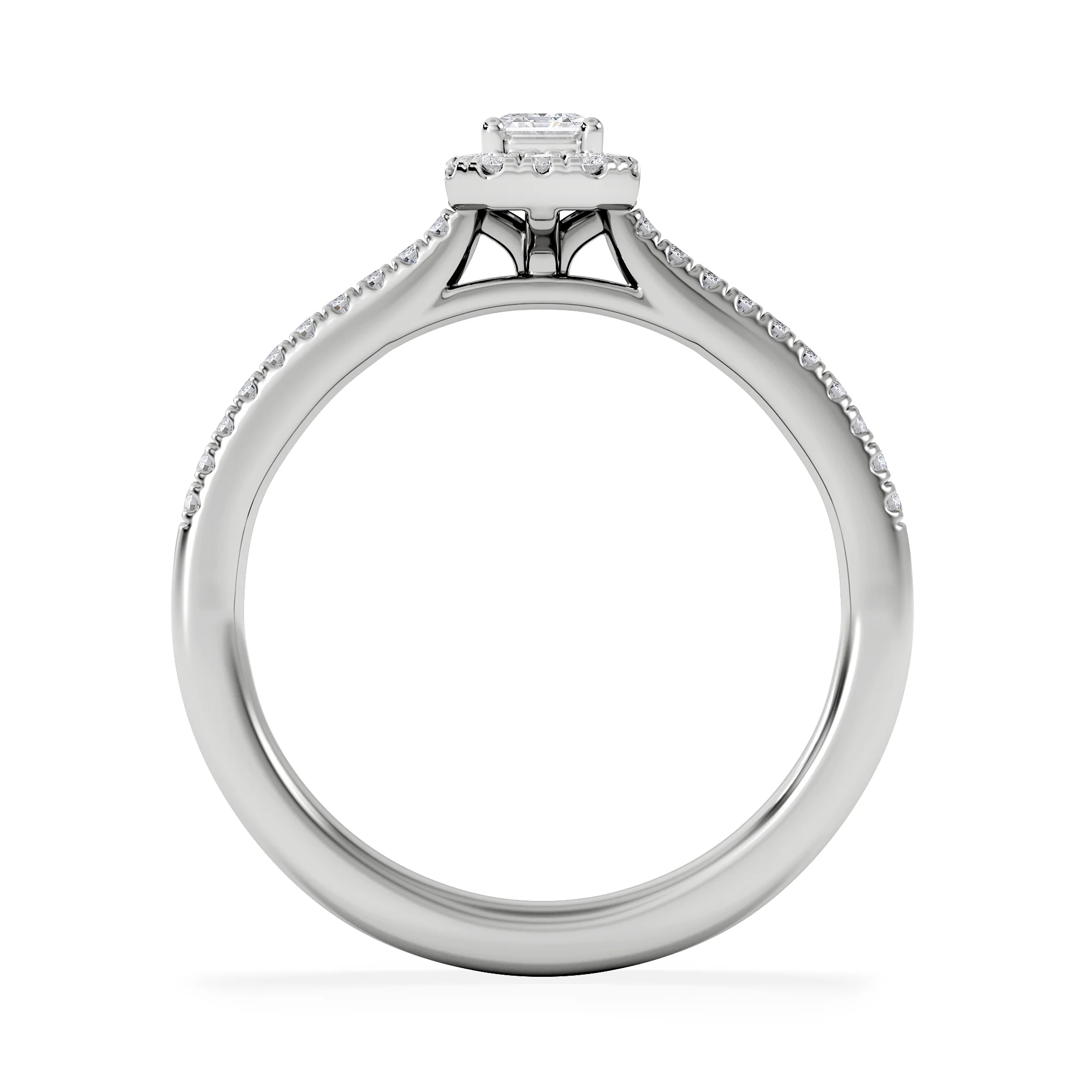 Lumia Emerald Cut Lab Diamond Halo Ring 0.33ct F/VS in 925 Silver - Image 3