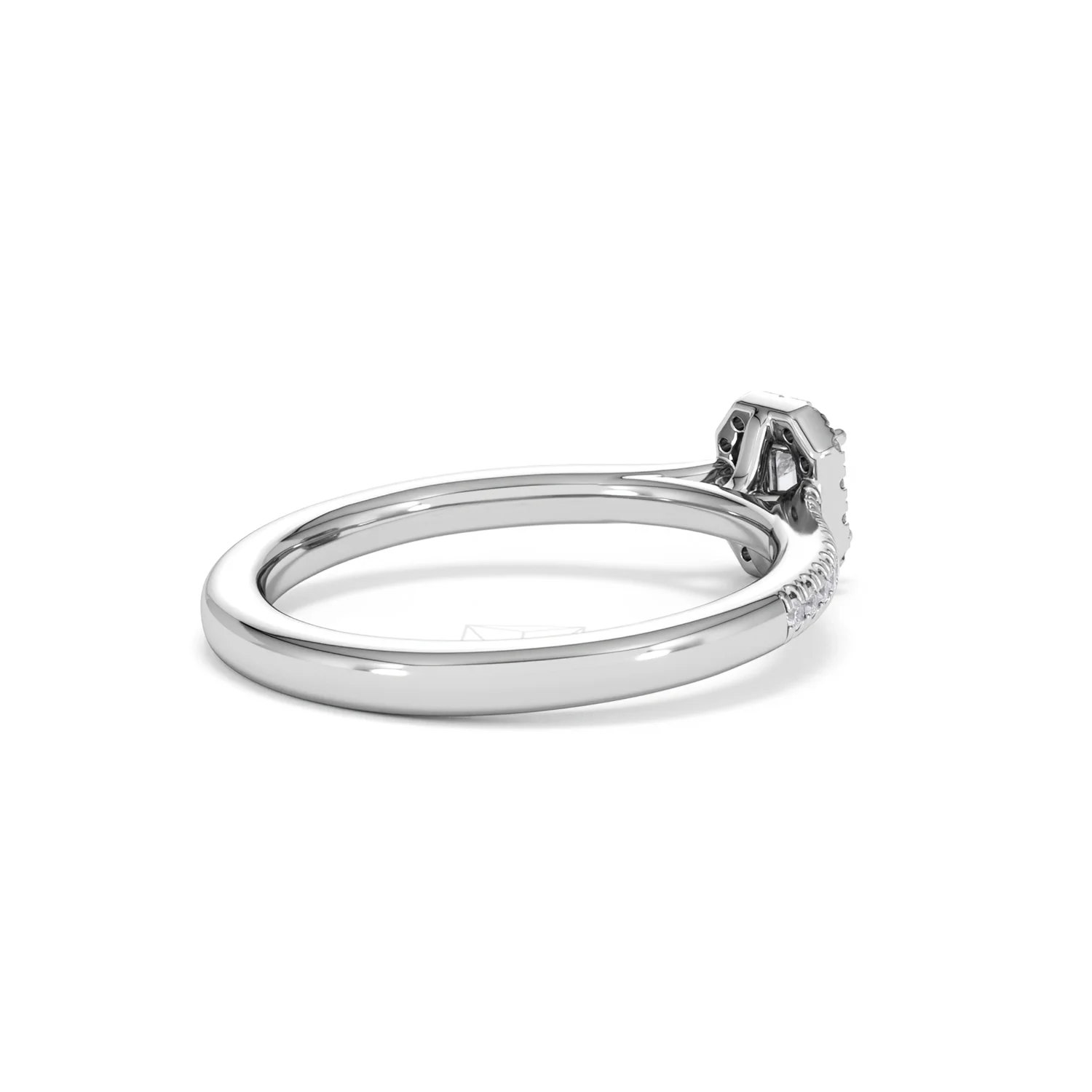 Lumia Emerald Cut Lab Diamond Halo Ring 0.33ct F/VS in 925 Silver - Image 39
