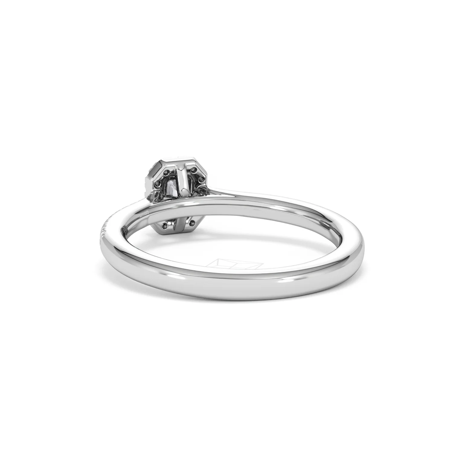Lumia Emerald Cut Lab Diamond Halo Ring 0.33ct F/VS in 925 Silver - Image 55