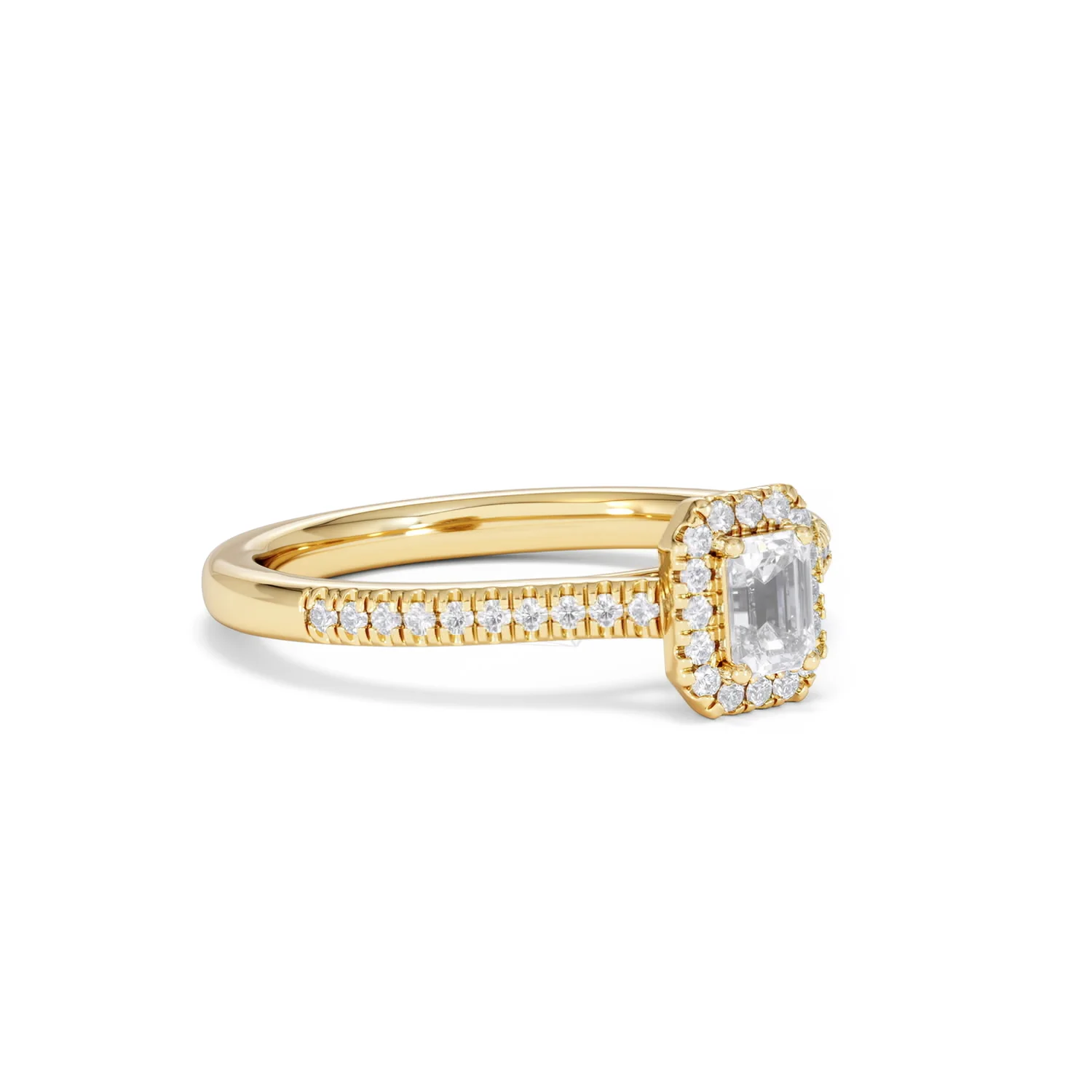 Lumia Emerald Cut Lab Diamond Halo Ring 0.50ct F/VS in 18K Gold Vermeil - Image 18