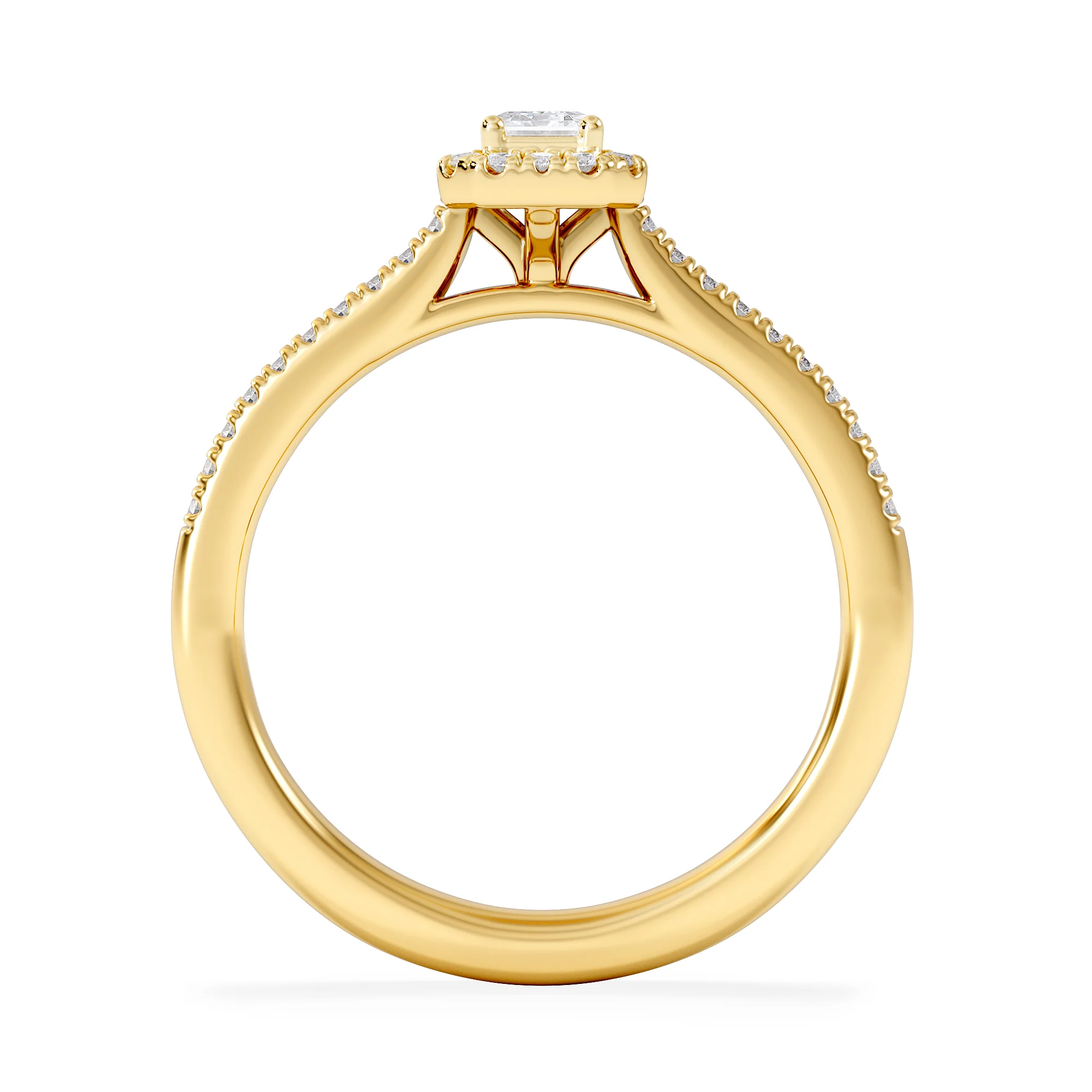 Lumia Emerald Cut Lab Diamond Halo Ring 0.50ct F/VS in 18K Gold Vermeil - Image 3