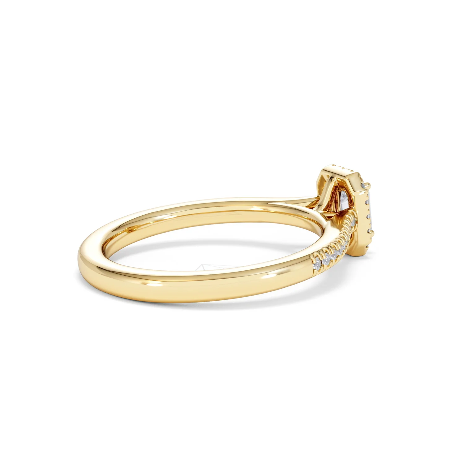 Lumia Emerald Cut Lab Diamond Halo Ring 0.50ct F/VS in 18K Gold Vermeil - Image 37