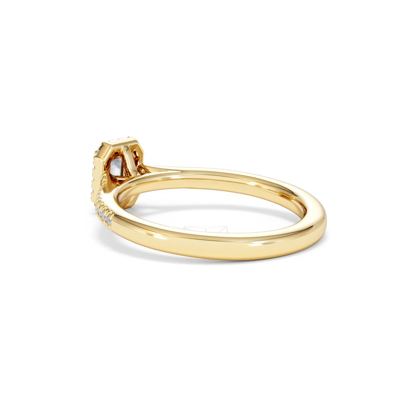 Lumia Emerald Cut Lab Diamond Halo Ring 0.50ct F/VS in 18K Gold Vermeil - Image 60