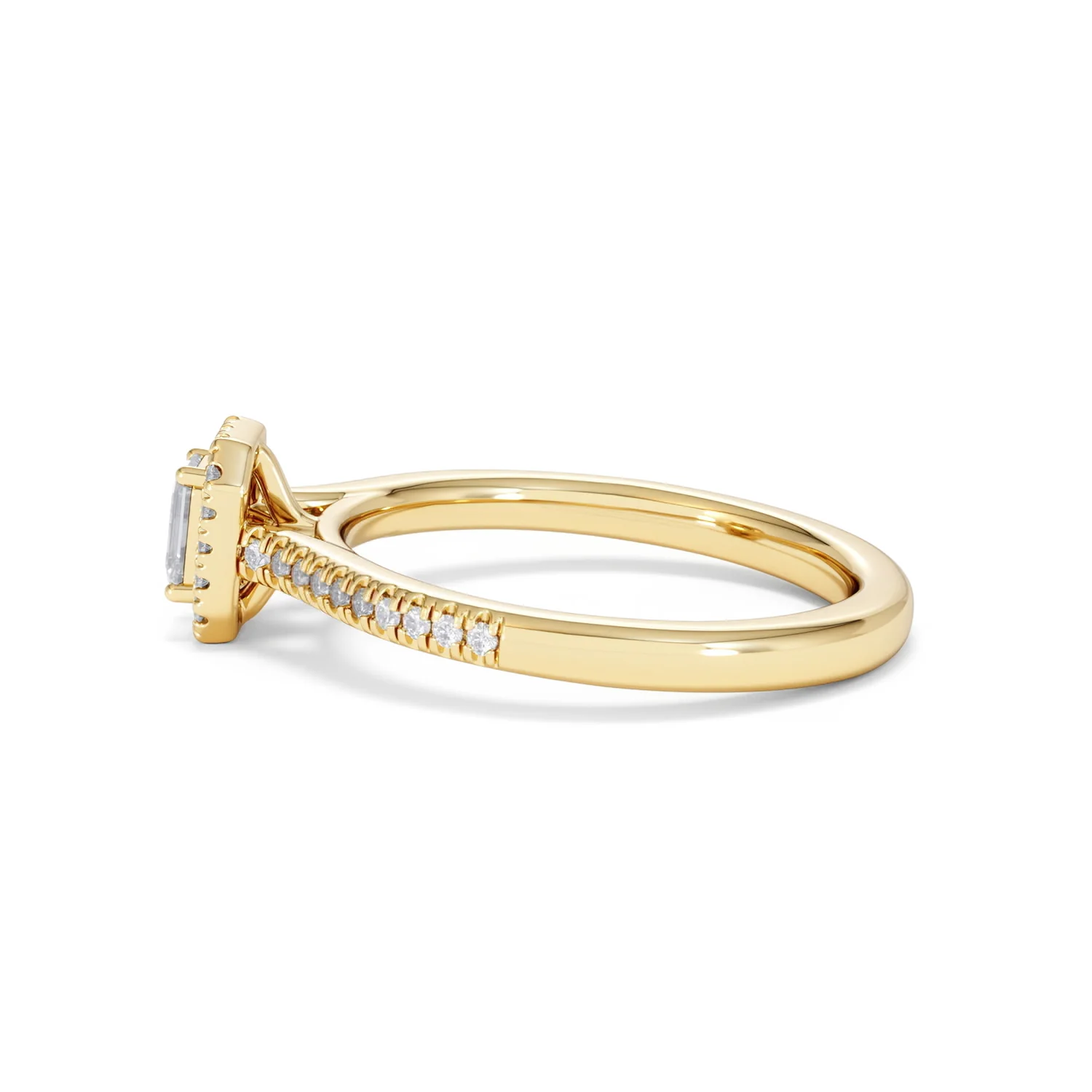 Lumia Emerald Cut Lab Diamond Halo Ring 0.50ct F/VS in 18K Gold Vermeil - Image 69