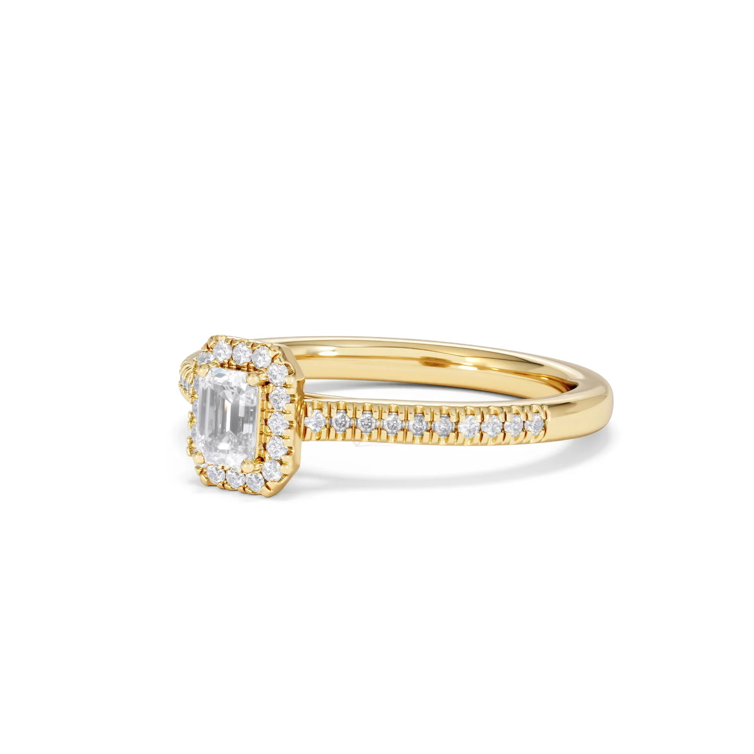 Lumia Emerald Cut Lab Diamond Halo Ring 0.50ct F/VS in 18K Gold Vermeil - Image 82