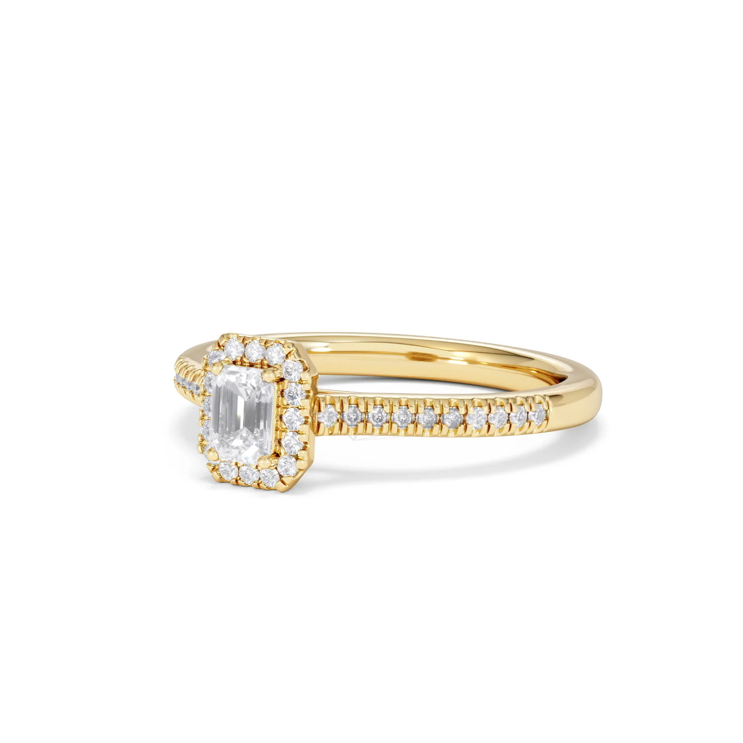 Lumia Emerald Cut Lab Diamond Halo Ring 0.50ct F/VS in 18K Gold Vermeil - Image 83