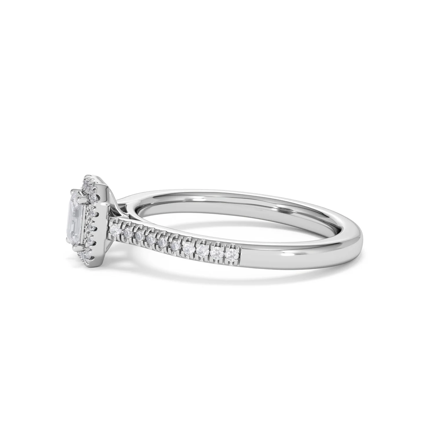Lumia Emerald Cut Lab Diamond Halo Ring 0.50ct F/VS in 925 Silver - Image 73