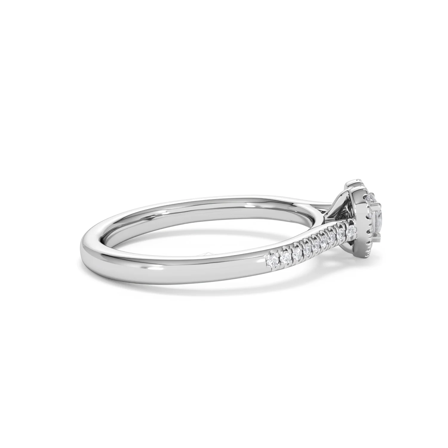 Lumia Heart Cut Lab Diamond Halo Ring 0.33ct F/VS in 925 Silver - Image 30