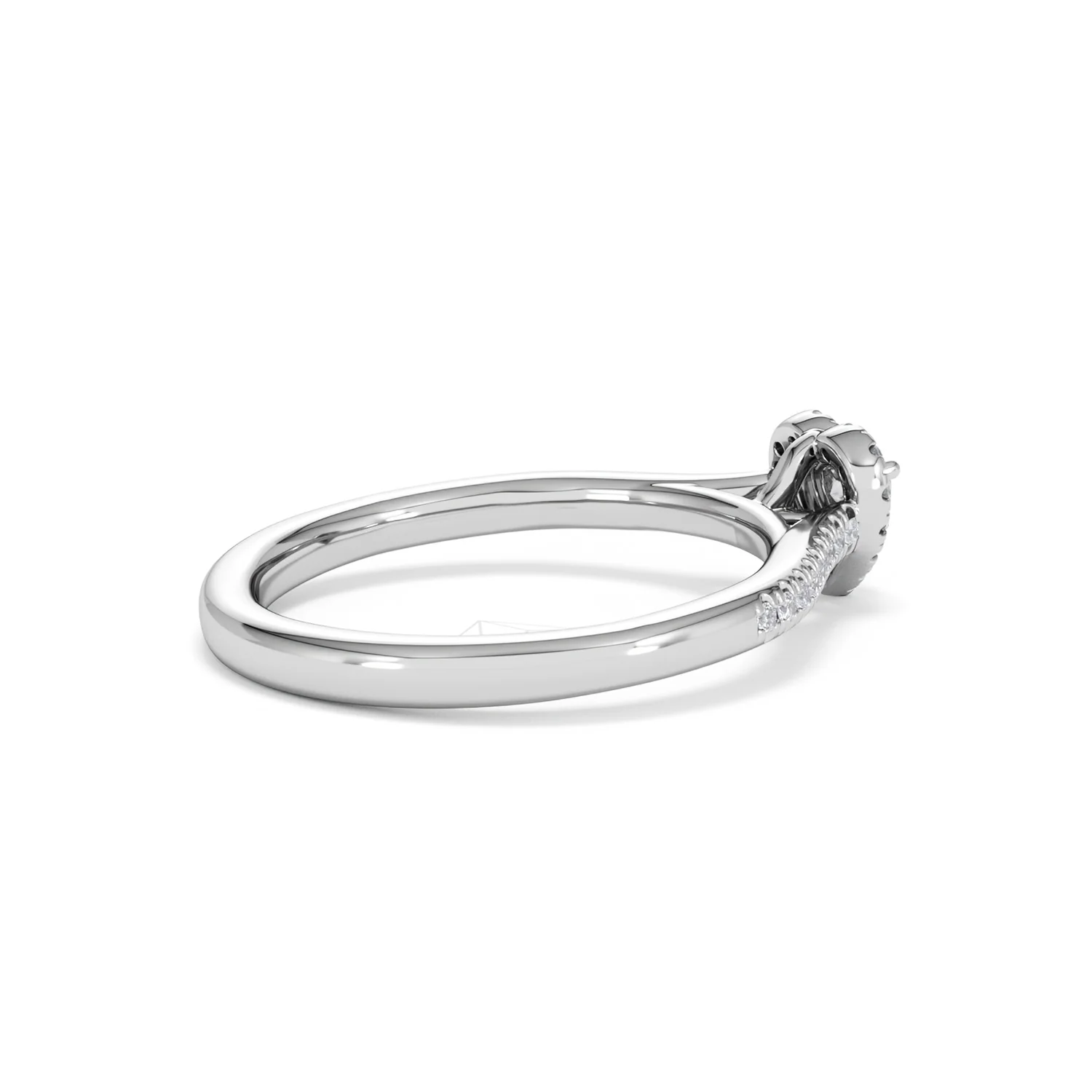 Lumia Heart Cut Lab Diamond Halo Ring 0.33ct F/VS in 925 Silver - Image 35