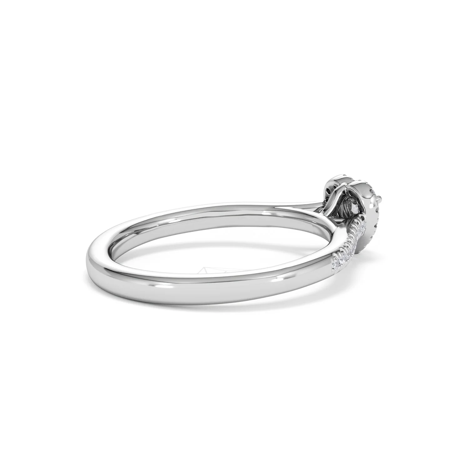 Lumia Heart Cut Lab Diamond Halo Ring 0.33ct F/VS in 925 Silver - Image 36
