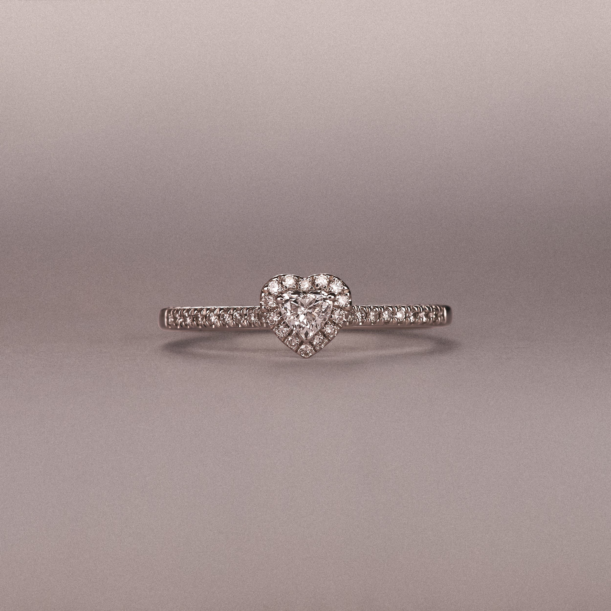 Lumia Heart Cut Lab Diamond Halo Ring 0.33ct F/VS in 925 Silver - Image 6
