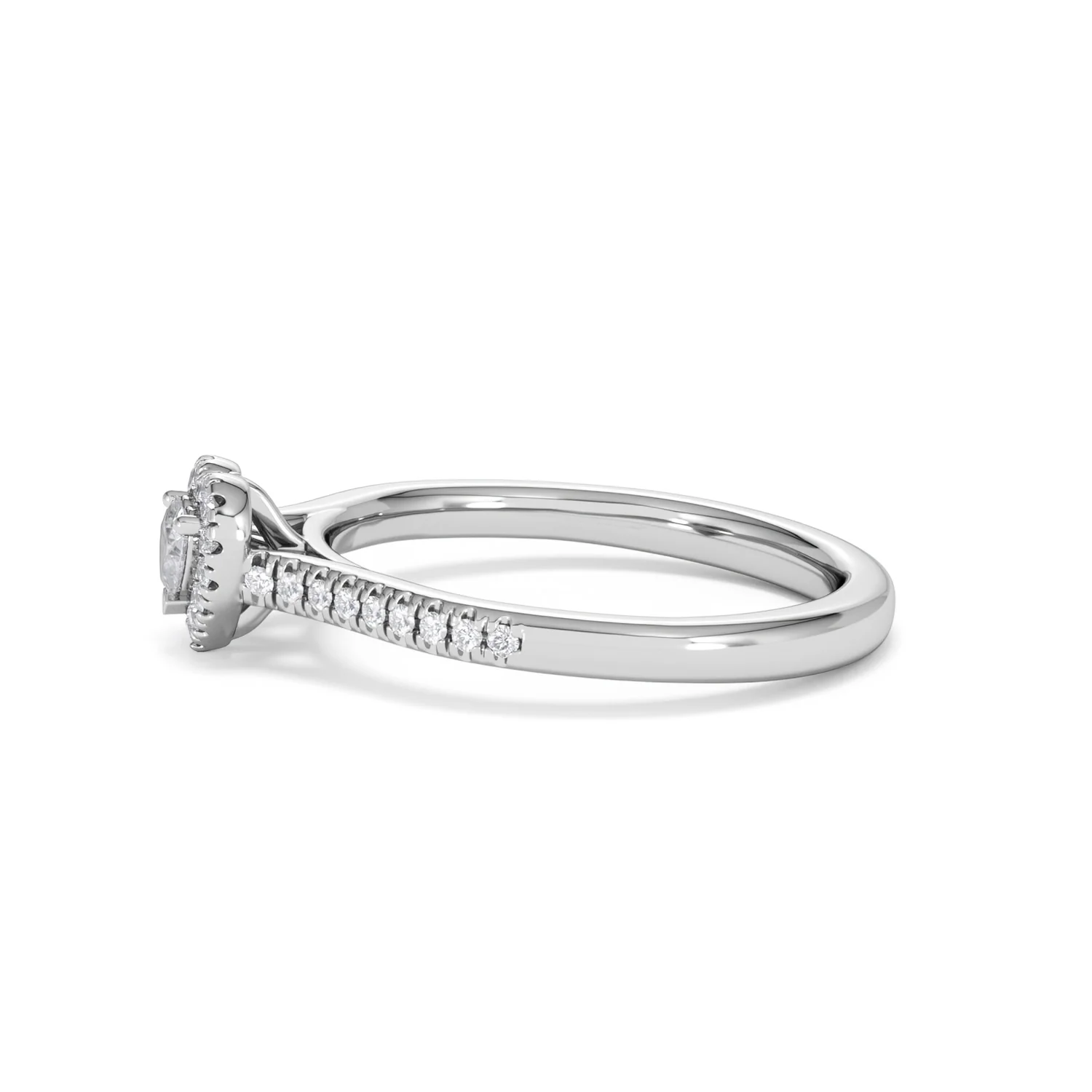Lumia Heart Cut Lab Diamond Halo Ring 0.33ct F/VS in 925 Silver - Image 71