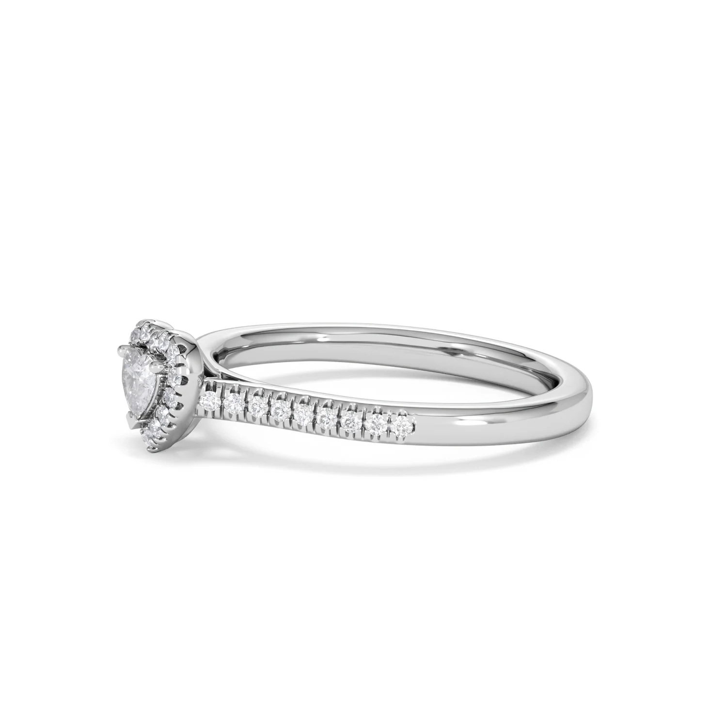 Lumia Heart Cut Lab Diamond Halo Ring 0.33ct F/VS in 925 Silver - Image 75