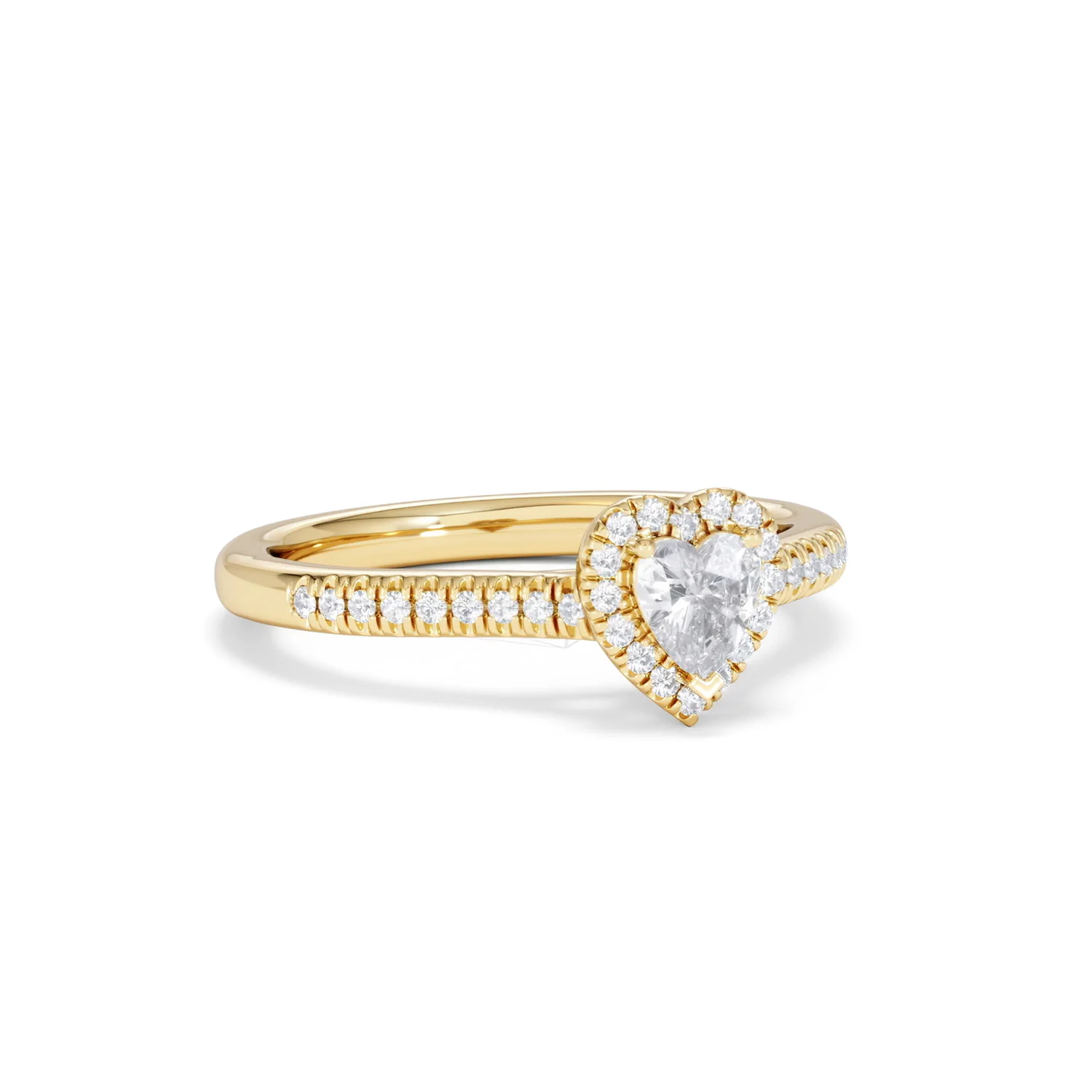 Lumia Heart Cut Lab Diamond Halo Ring 0.50ct F/VS in 18K Gold Vermeil - Image 15