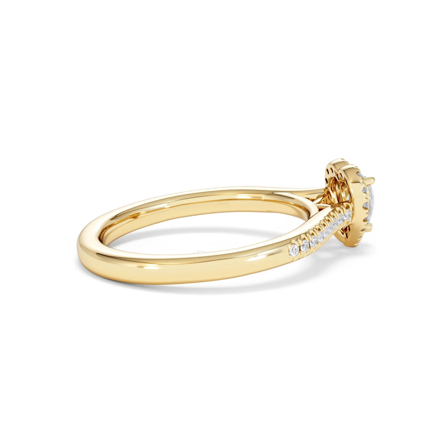 Lumia Heart Cut Lab Diamond Halo Ring 0.50ct F/VS in 18K Gold Vermeil - Image 34