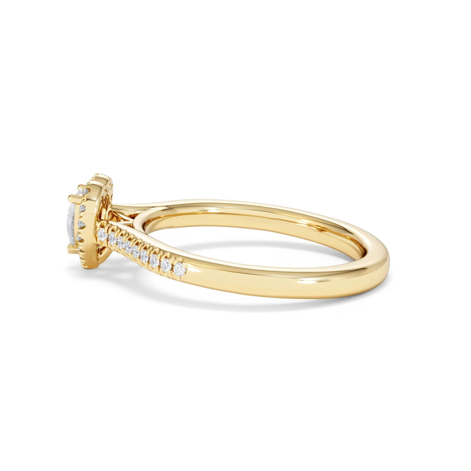 Lumia Heart Cut Lab Diamond Halo Ring 0.50ct F/VS in 18K Gold Vermeil - Image 68