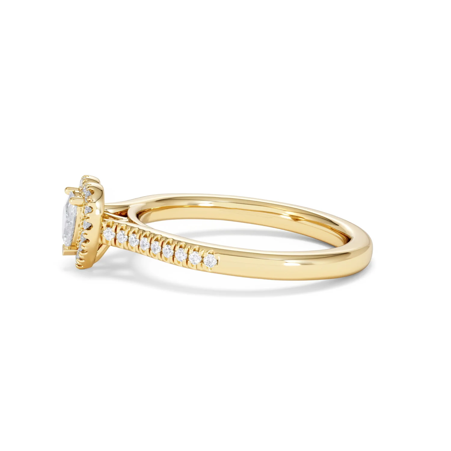 Lumia Heart Cut Lab Diamond Halo Ring 0.50ct F/VS in 18K Gold Vermeil - Image 72